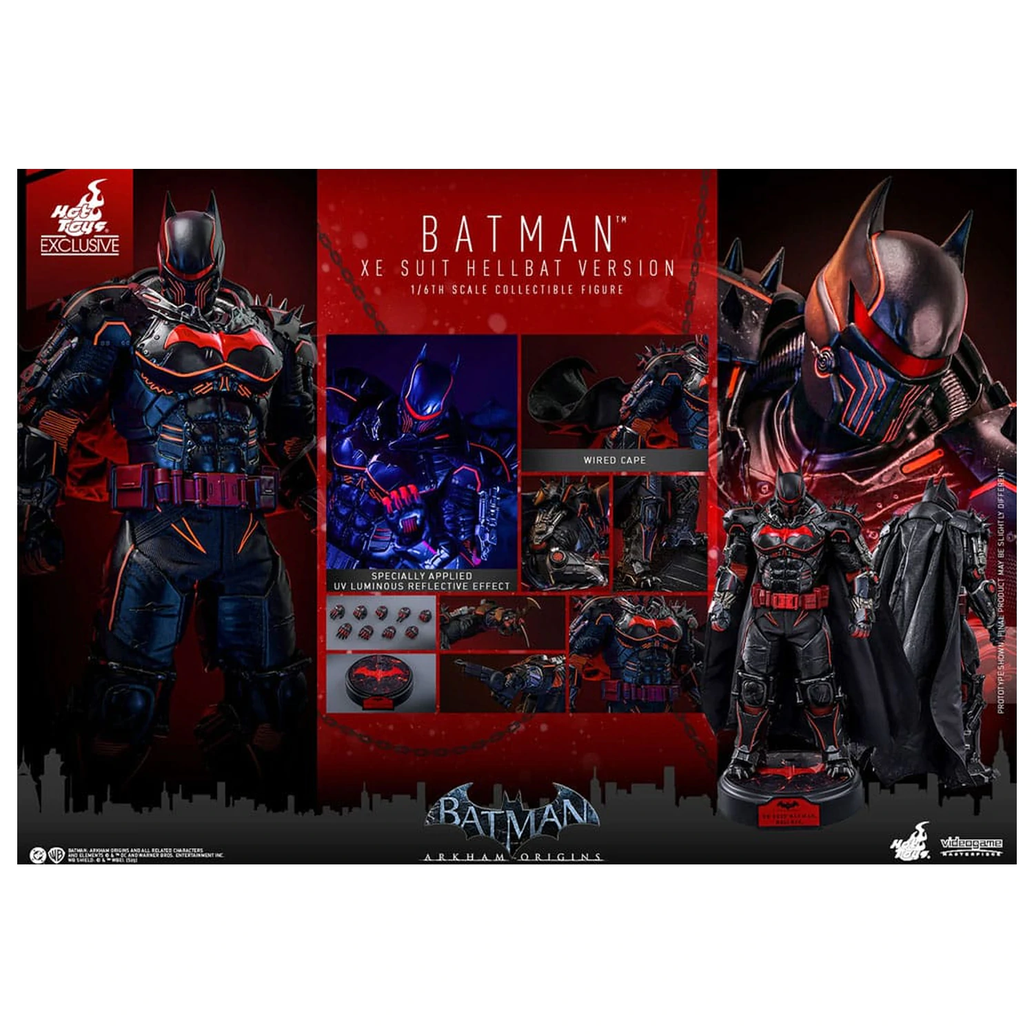 Batman Arkham Origins video igra majstorsko djelo akcijska figura 1/6 XE odijelo Hellbat verzija 33 cm fotografija proizvoda