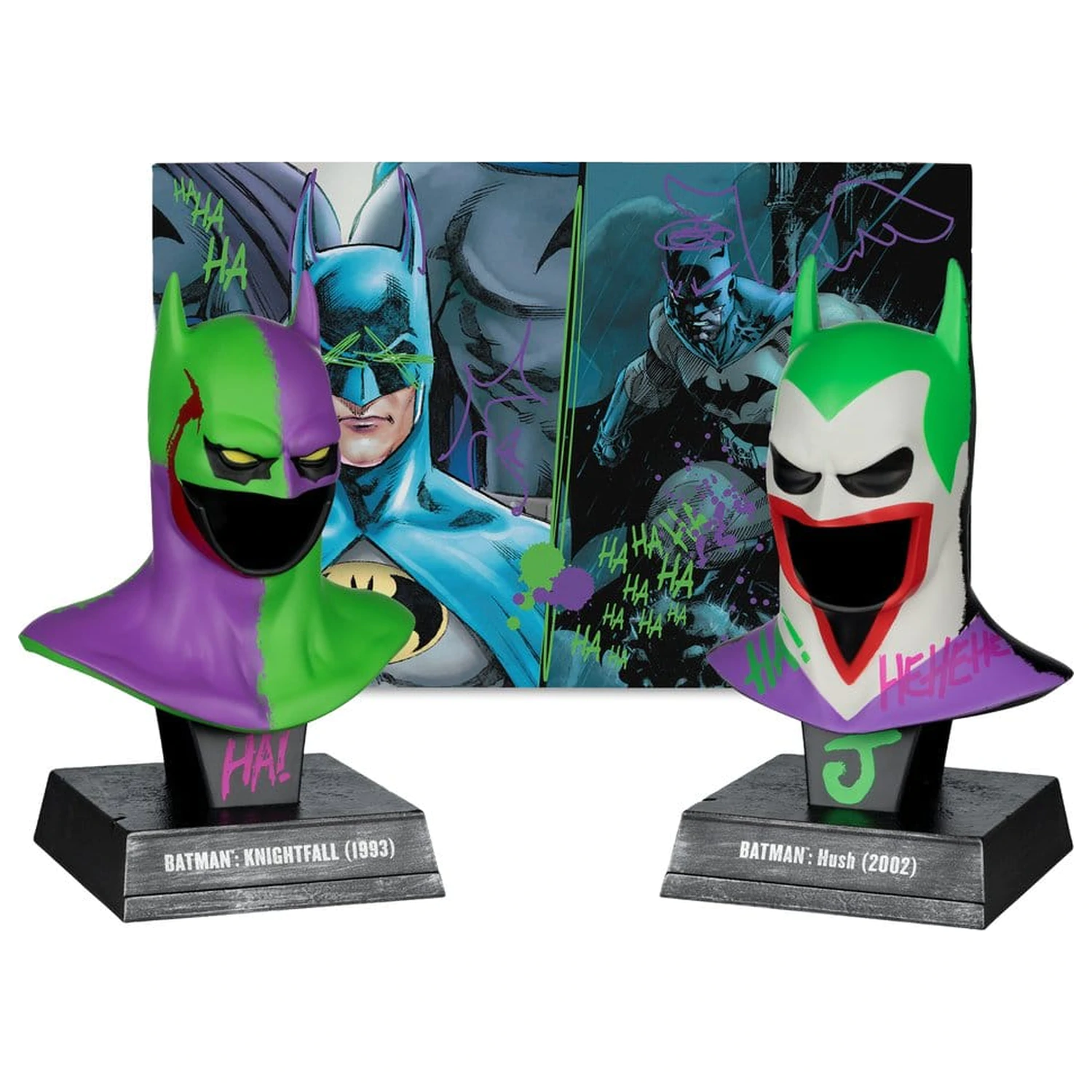 Batman DC Direct Mini Replika 1/3  2-pak Batmanove kukuljice Hush & Knightfall (Jokerized) (Gold Label) 18 cm fotografija proizvoda