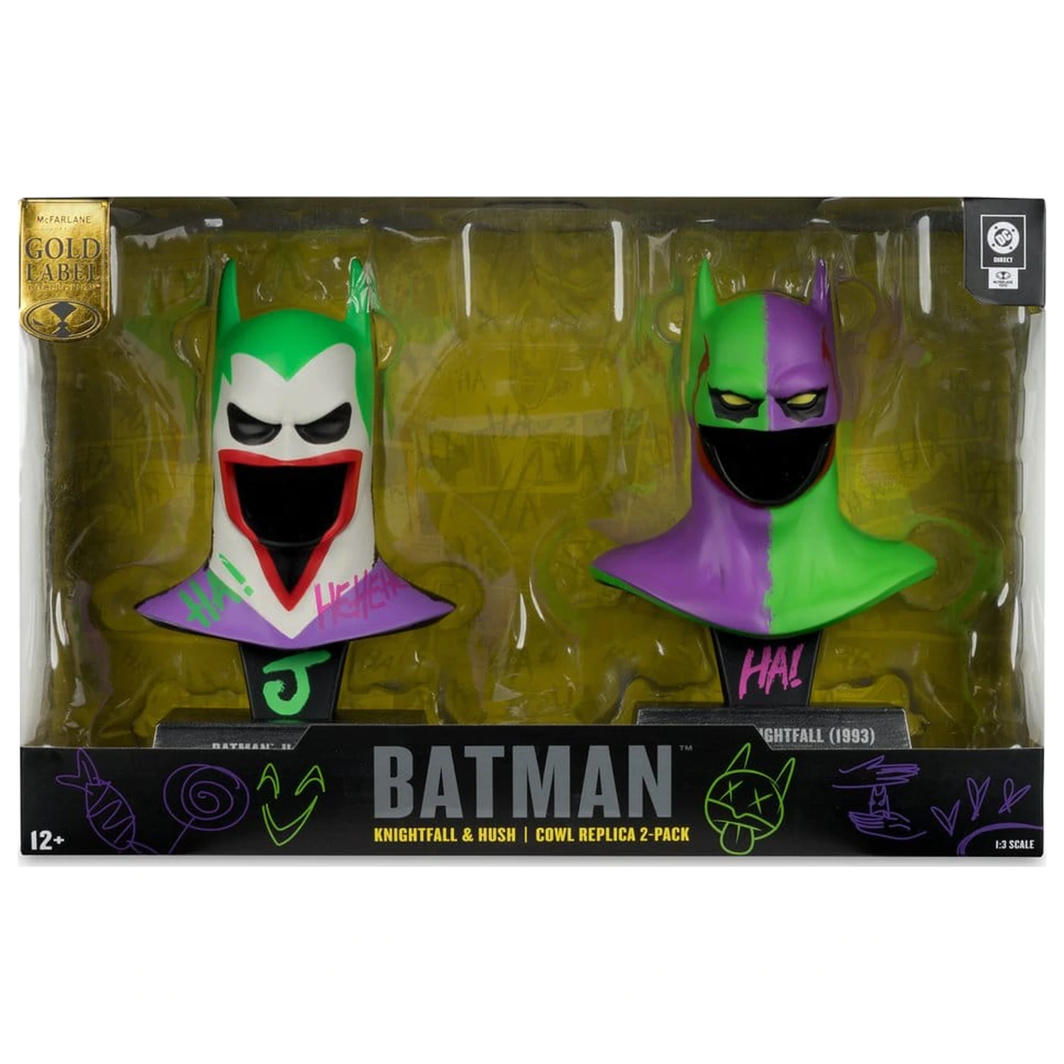 Batman DC Direct Mini Replika 1/3  2-pak Batmanove kukuljice Hush & Knightfall (Jokerized) (Gold Label) 18 cm fotografija proizvoda