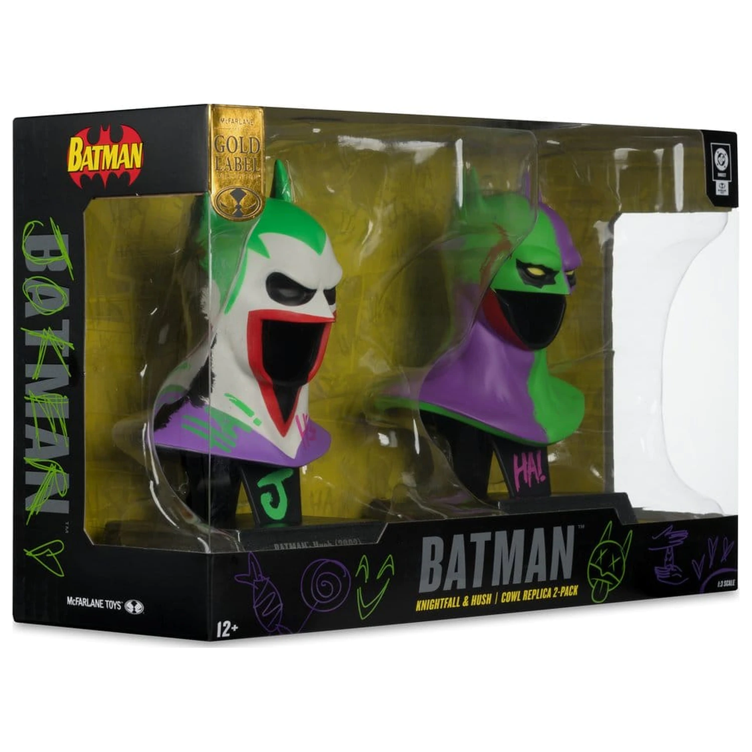 Batman DC Direct Mini Replika 1/3  2-pak Batmanove kukuljice Hush & Knightfall (Jokerized) (Gold Label) 18 cm fotografija proizvoda