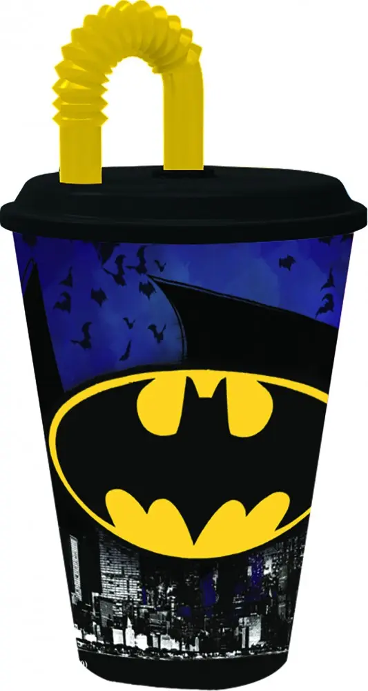 Batman šalica sa slamkom, plastična 430 ml fotografija proizvoda