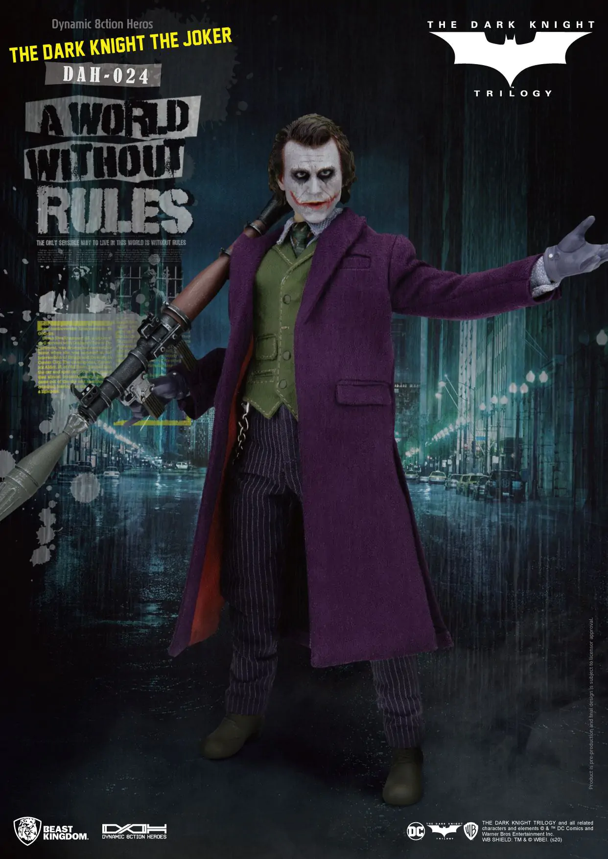 Batman The Dark Knight Dynamic 8ction Heroes akcijska figura 1/9 The Joker 21 cm fotografija proizvoda