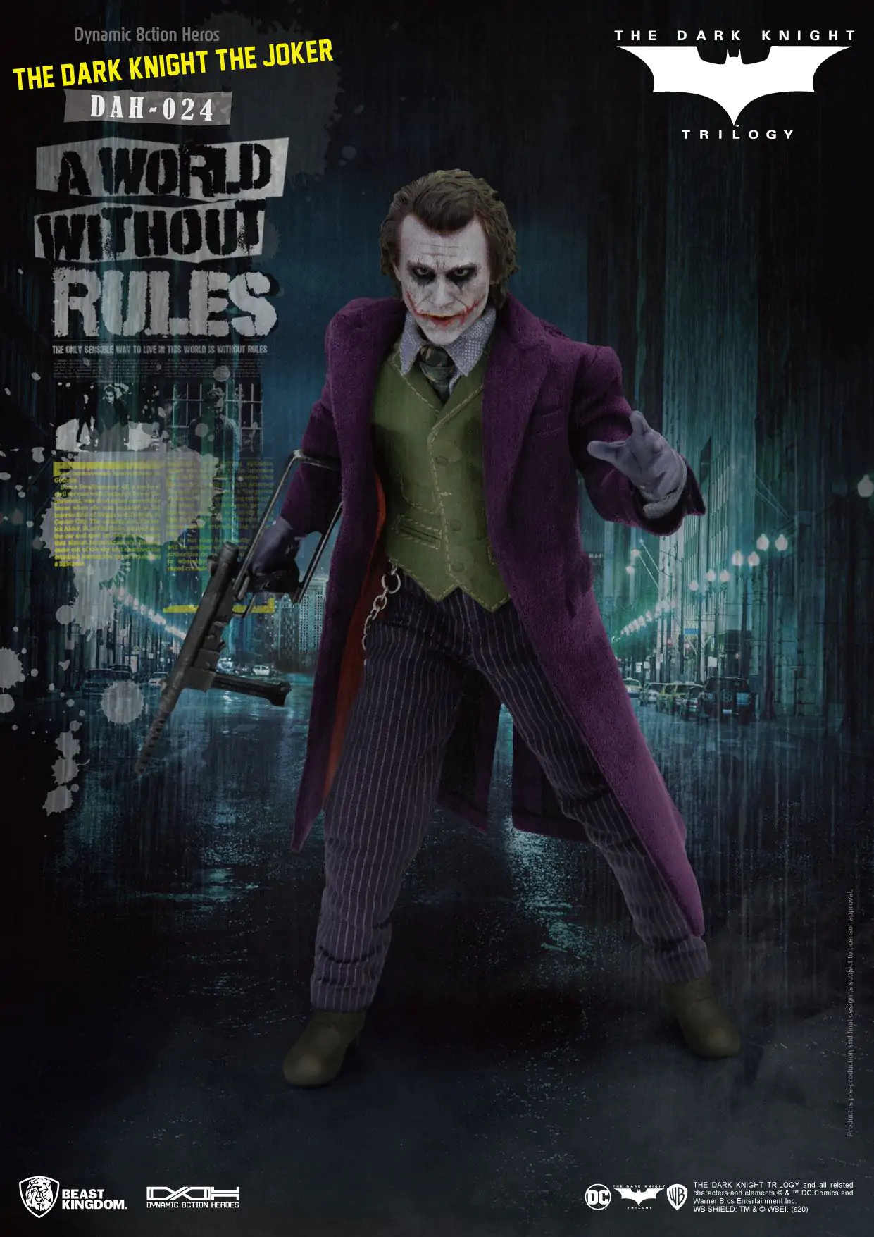 Batman The Dark Knight Dynamic 8ction Heroes akcijska figura 1/9 The Joker 21 cm fotografija proizvoda