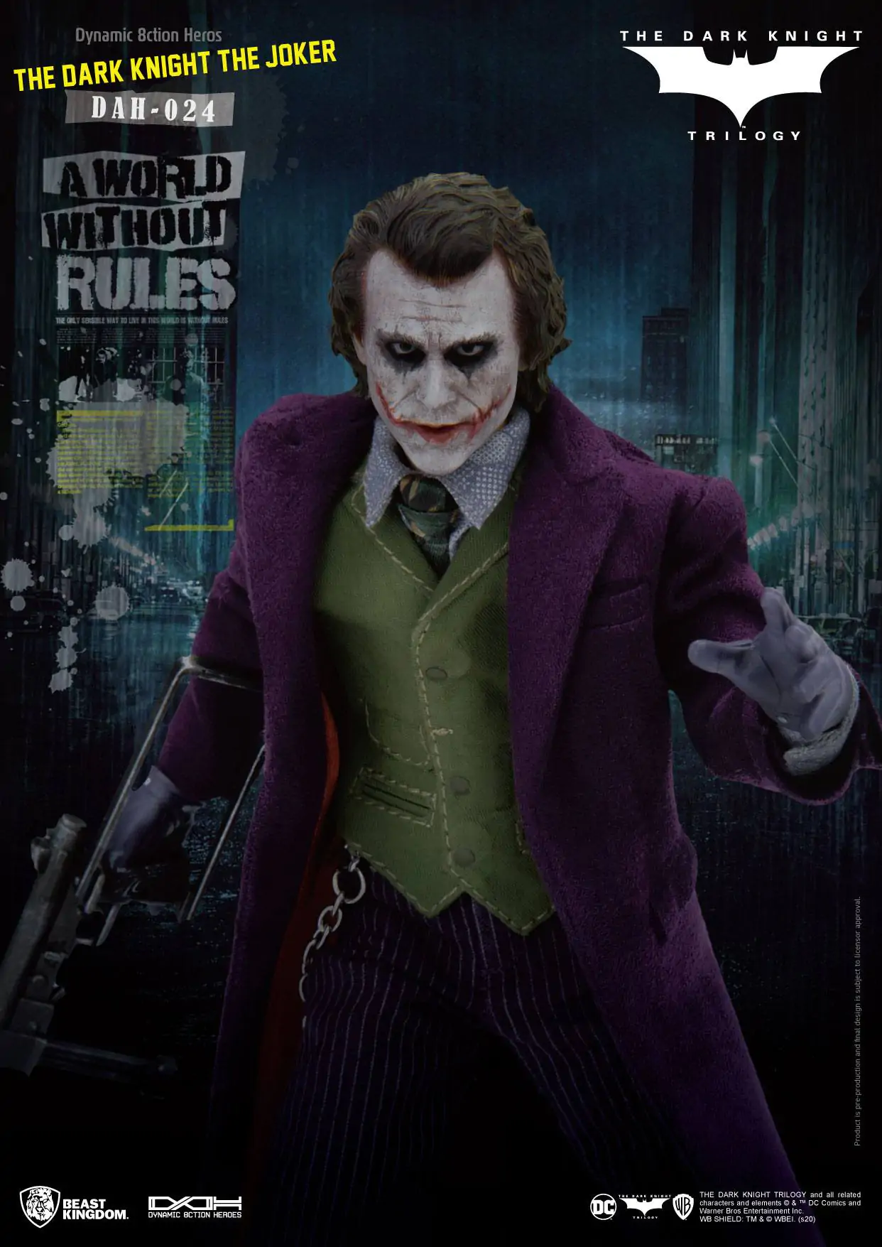 Batman The Dark Knight Dynamic 8ction Heroes akcijska figura 1/9 The Joker 21 cm fotografija proizvoda