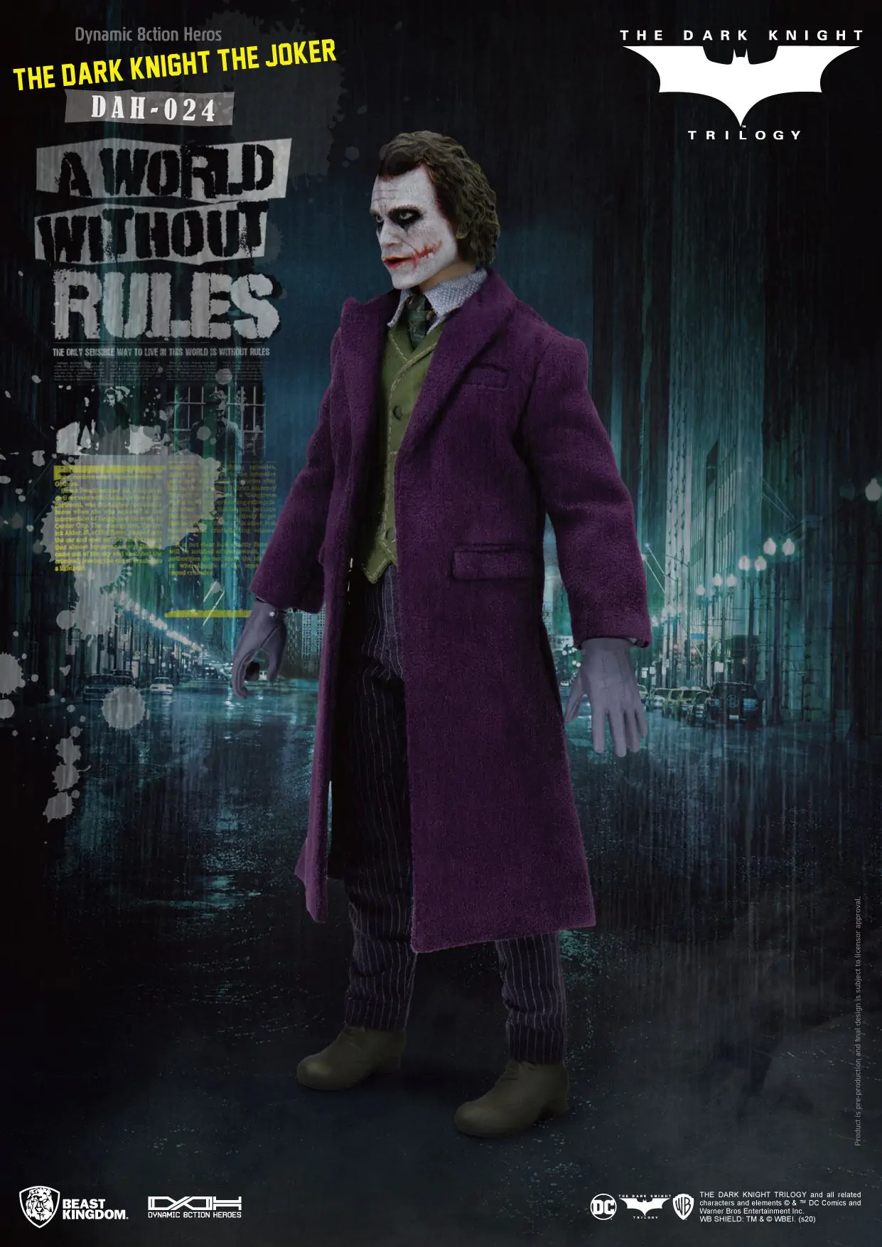 Batman The Dark Knight Dynamic 8ction Heroes akcijska figura 1/9 The Joker 21 cm fotografija proizvoda