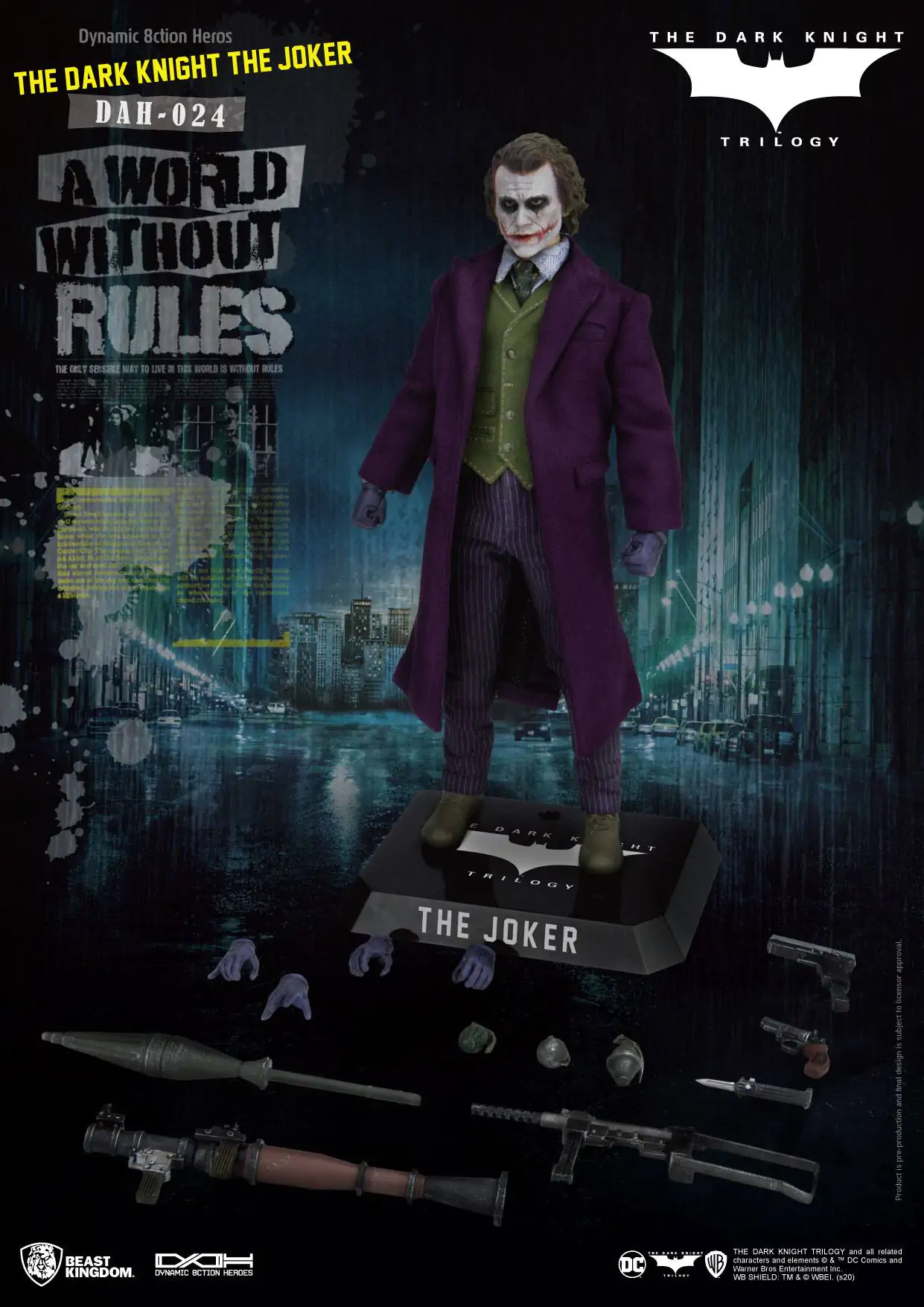 Batman The Dark Knight Dynamic 8ction Heroes akcijska figura 1/9 The Joker 21 cm fotografija proizvoda