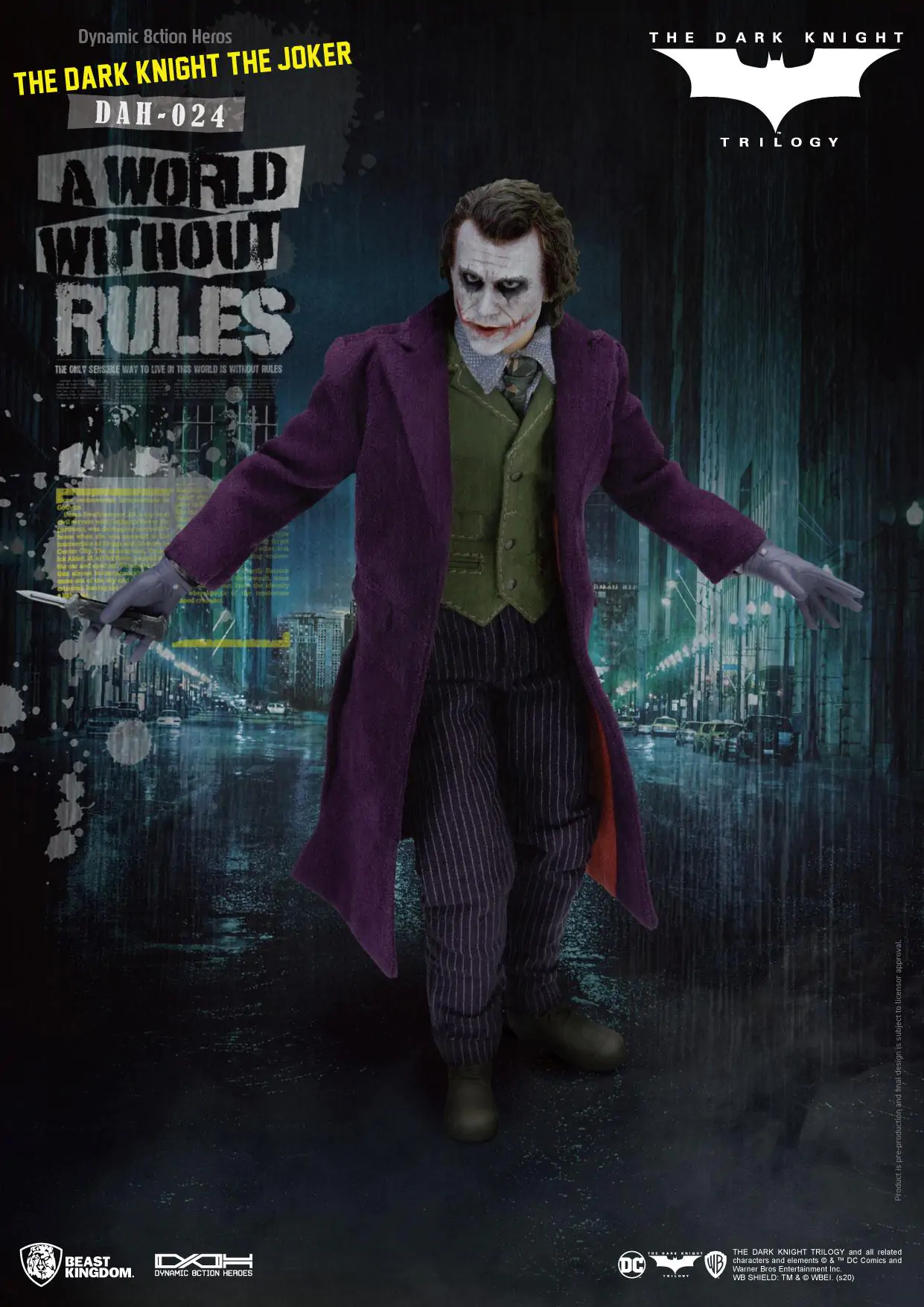 Batman The Dark Knight Dynamic 8ction Heroes akcijska figura 1/9 The Joker 21 cm fotografija proizvoda