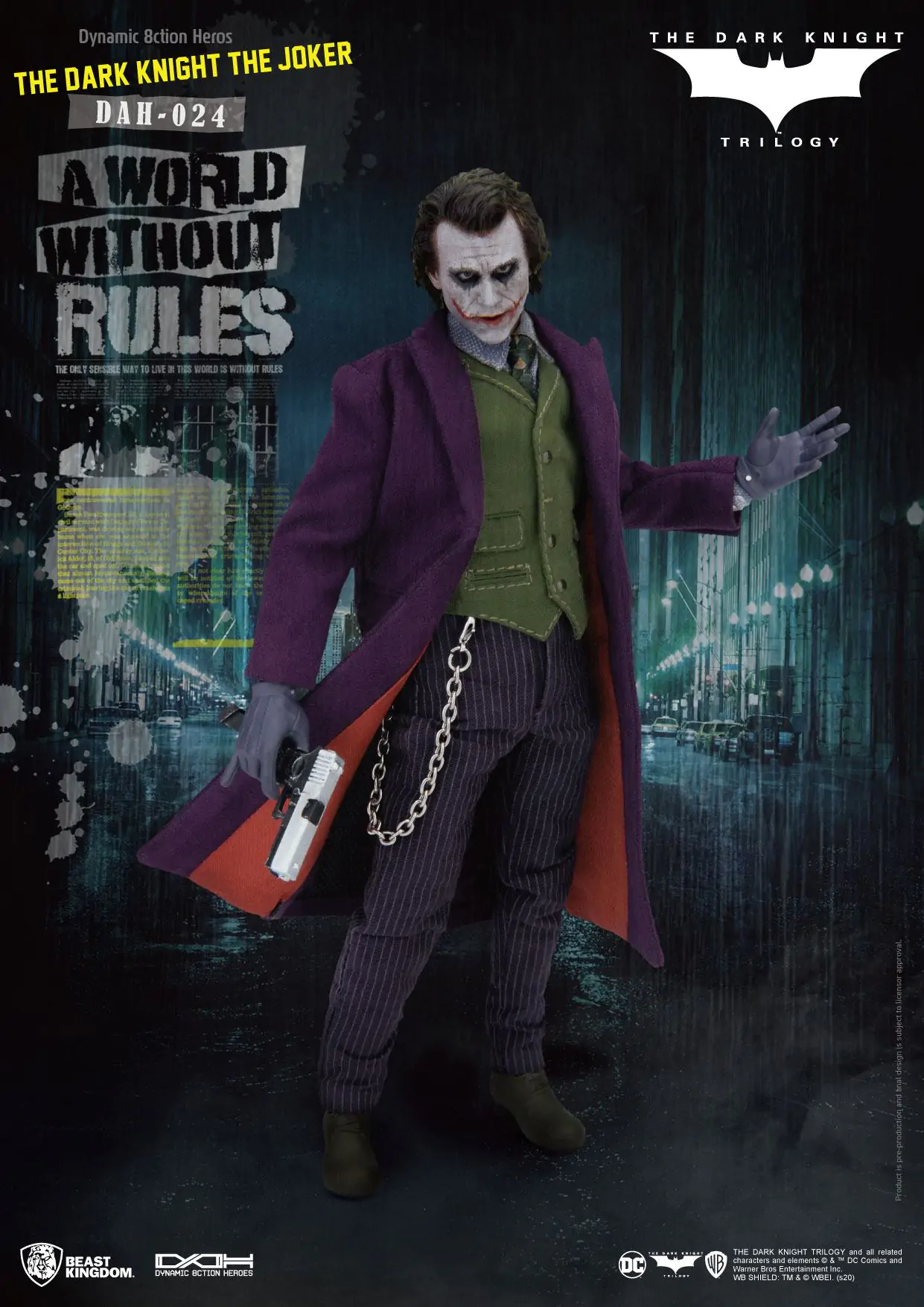 Batman The Dark Knight Dynamic 8ction Heroes akcijska figura 1/9 The Joker 21 cm fotografija proizvoda