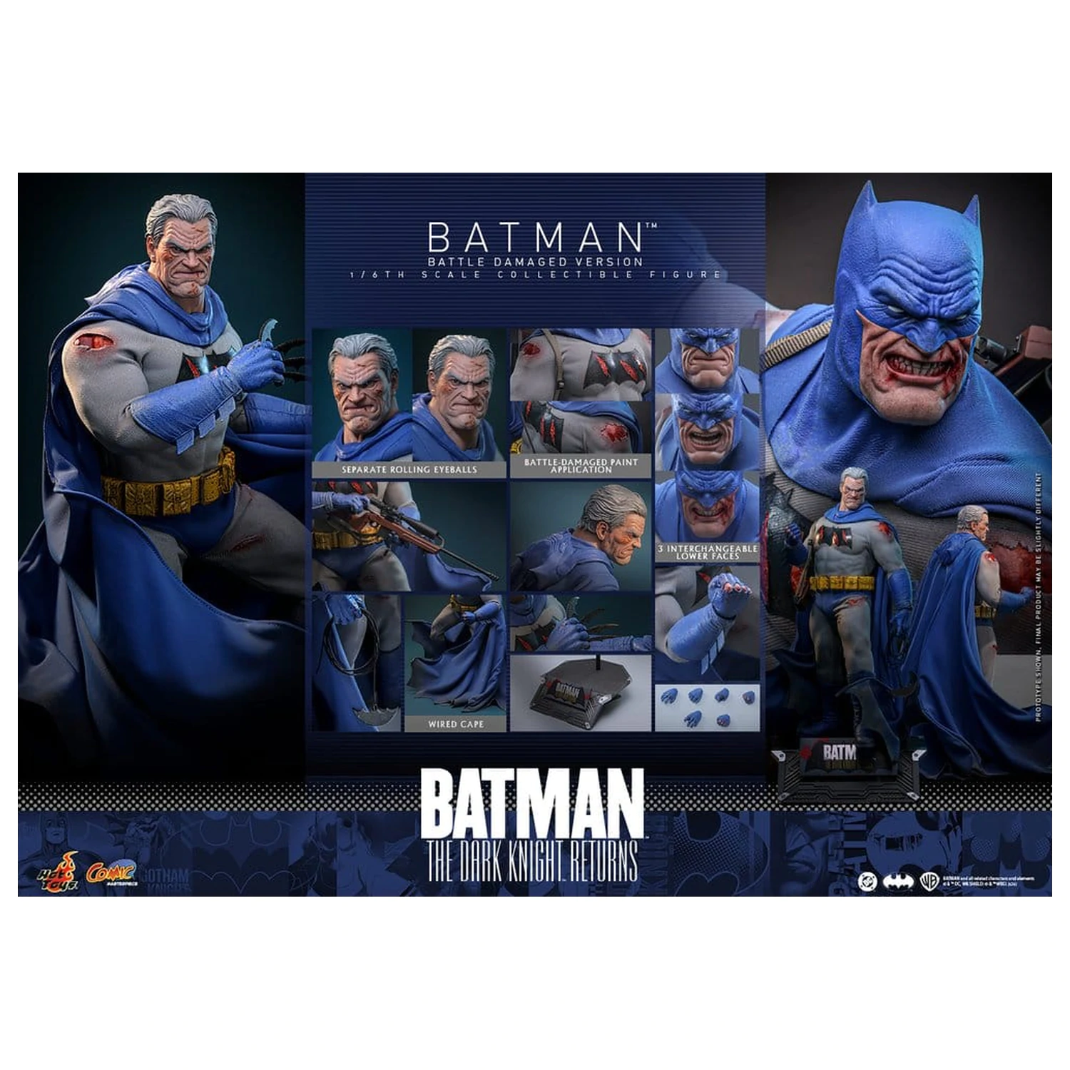 Batman: The Dark Knight Returns Comic Masterpiece akcijska figura 1/6 Batman (Battle Damaged Version) 32 cm fotografija proizvoda