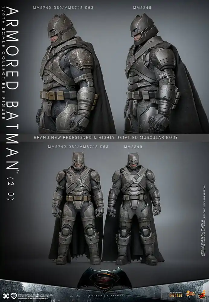 Batman v Superman: Dawn of Justice Movie Masterpiece akcijska figura 1/6 Armored Batman 2.0 33 cm fotografija proizvoda