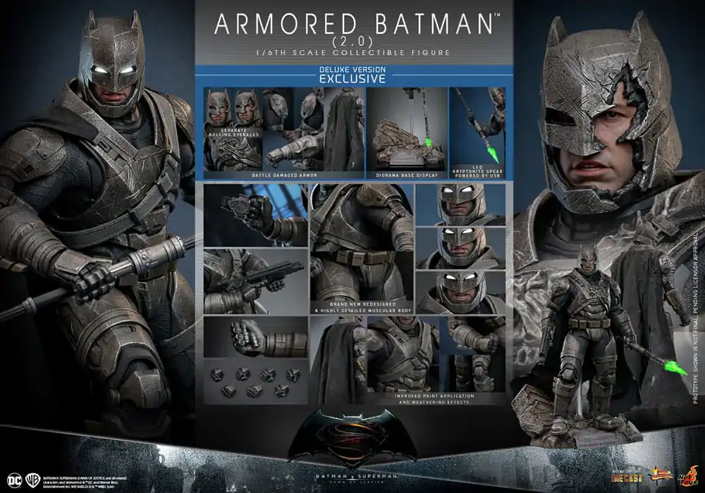 Batman v Superman: Dawn of Justice Movie Masterpiece akcijska figura 1/6 Armored Batman 2.0 (Deluxe verzija) 33 cm fotografija proizvoda