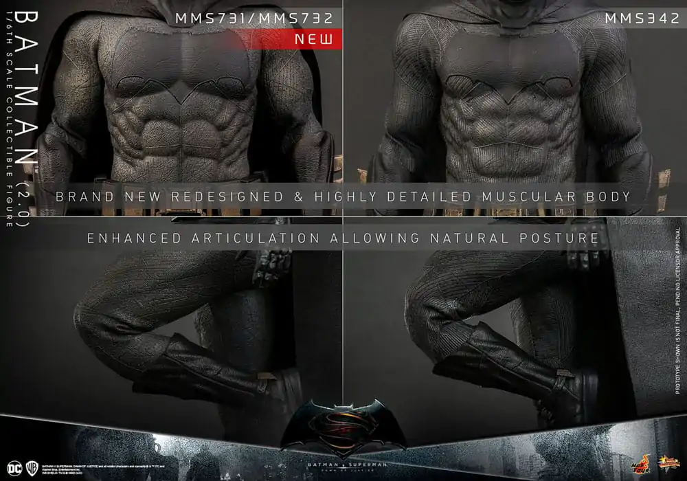 Batman v Superman: Dawn of Justice Movie Masterpiece akcijska figura 1/6 Batman 2.0 32 cm fotografija proizvoda