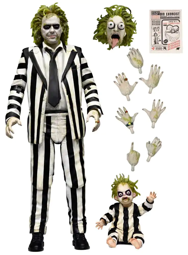 Beetlejuice Beetlejuice akcijska figura 7 Scale Ultimate Striped Suit Beetlejuice 18 cm fotografija proizvoda