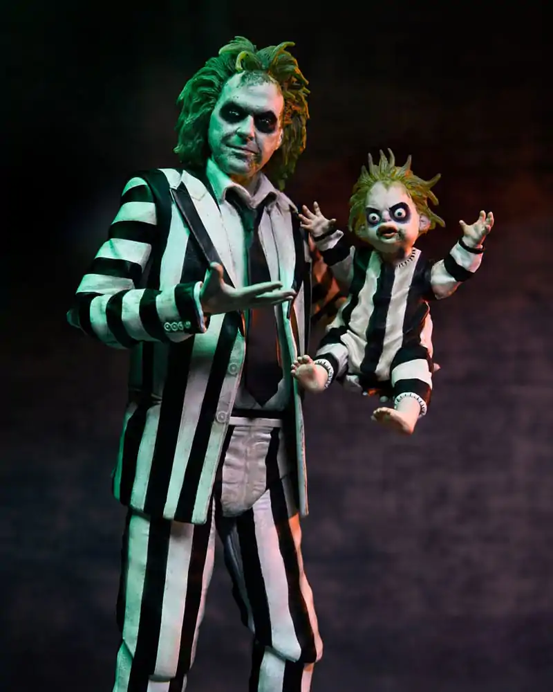 Beetlejuice Beetlejuice akcijska figura 7 Scale Ultimate Striped Suit Beetlejuice 18 cm fotografija proizvoda