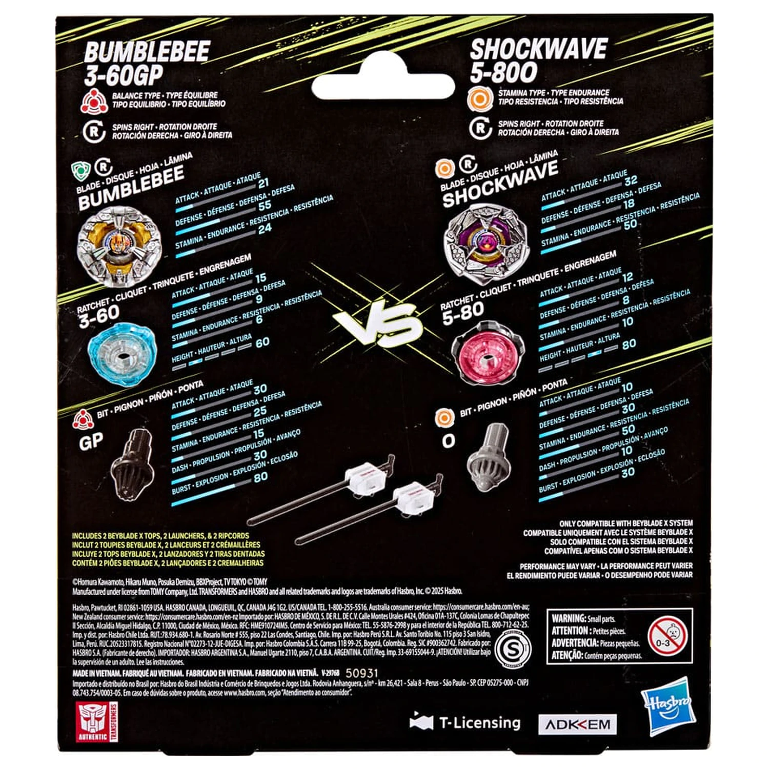 Beyblade X i Transformers Collab Bumblebee 3-60GP protiv Shockwave 5-80O fotografija proizvoda
