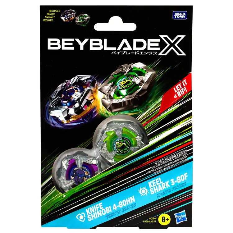 Beyblade X Beat Tyranno 4-70Q & Knife Shinobi 4-80HN igra fotografija proizvoda