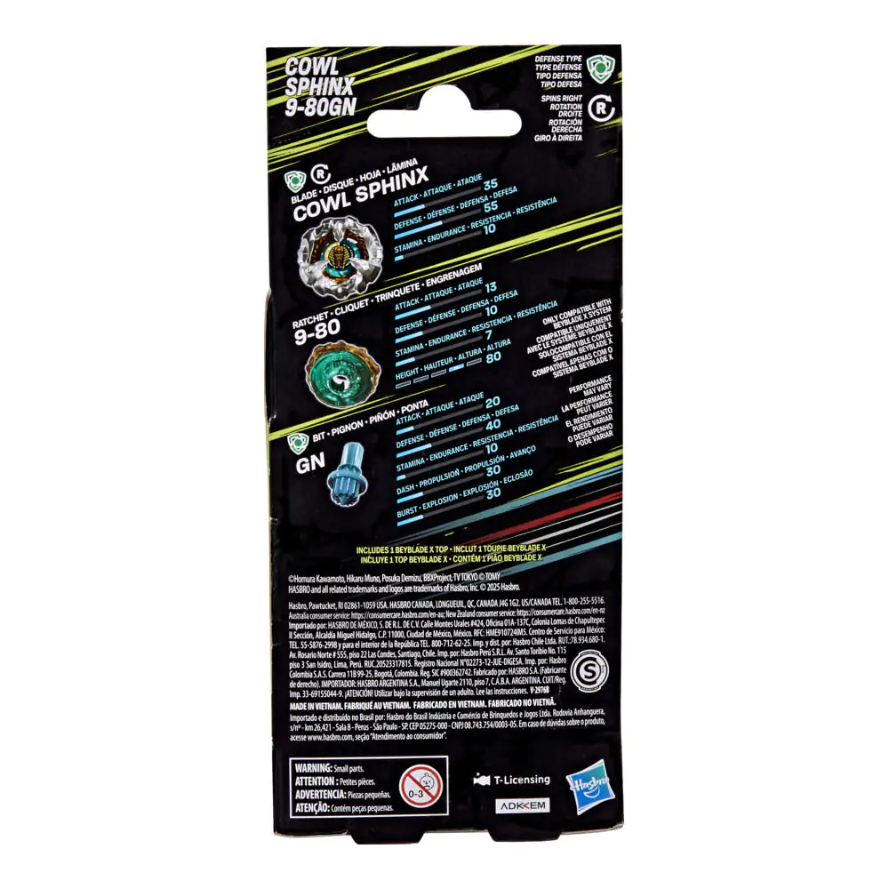Beyblade X  Cowl Sphinx 9-80GN igra fotografija proizvoda