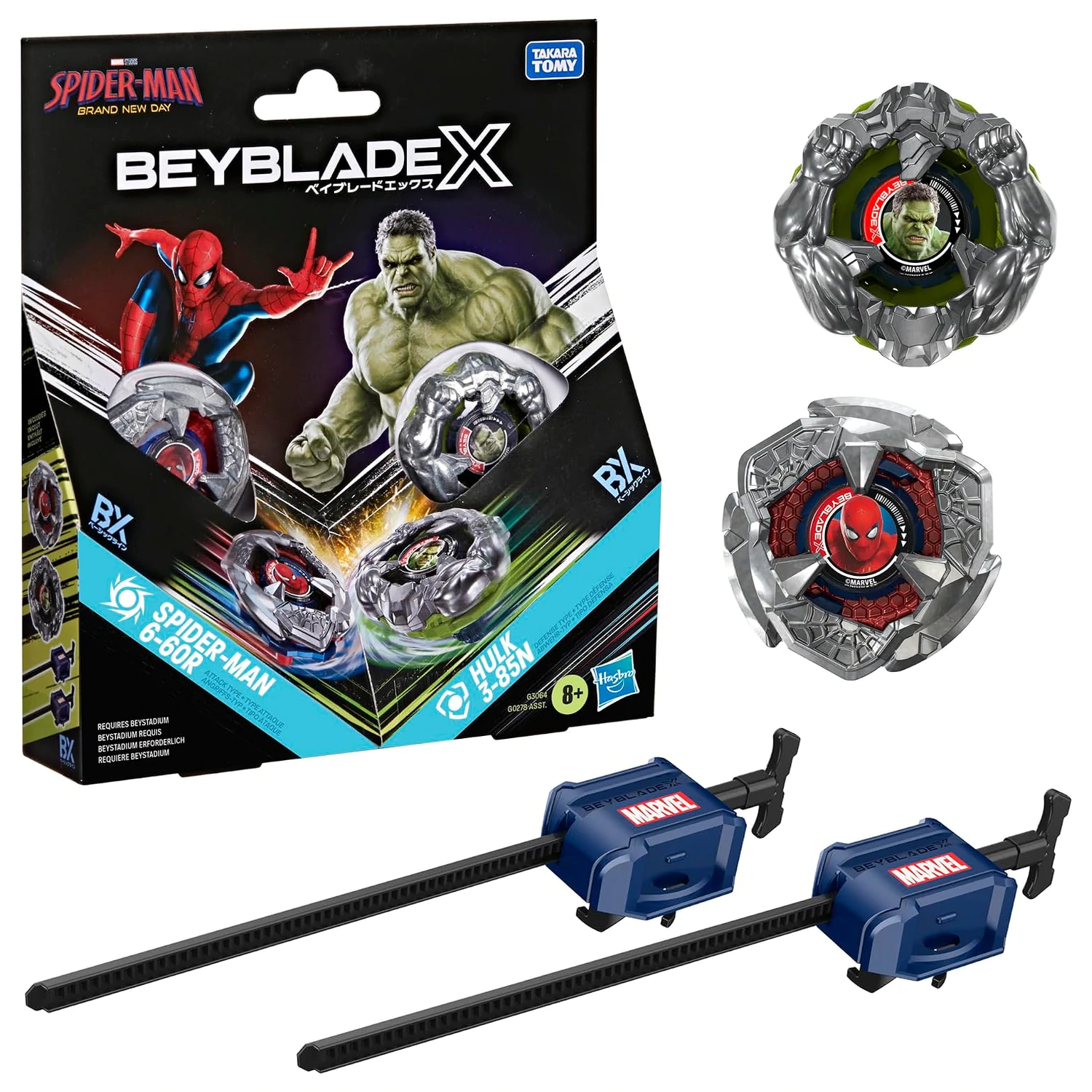 Beyblade X Spider-Man 6-60R i Hulk 3-85N fotografija proizvoda