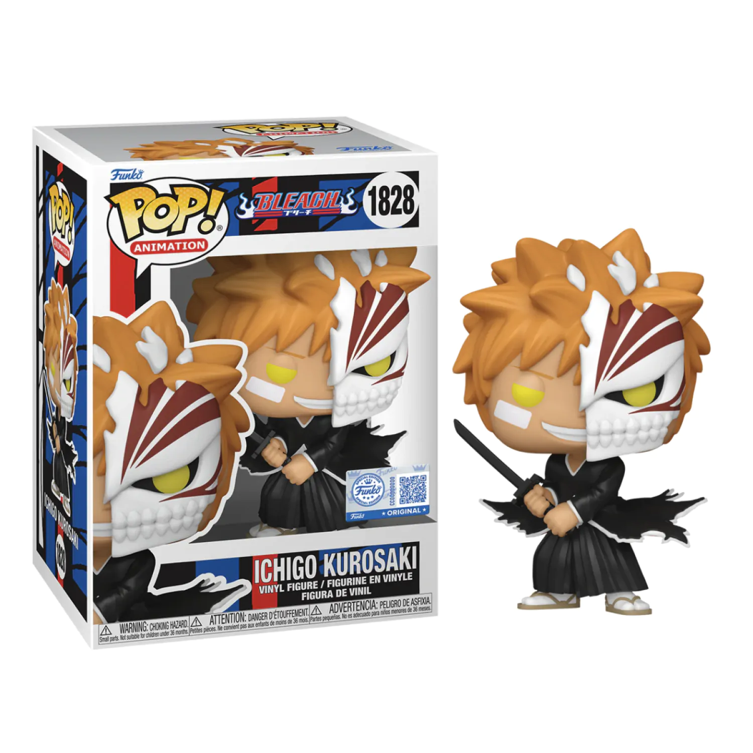 Bleach Funko POP! Animation Vinilna figura Ichigo with Half Mask Exclusive 9 cm fotografija proizvoda