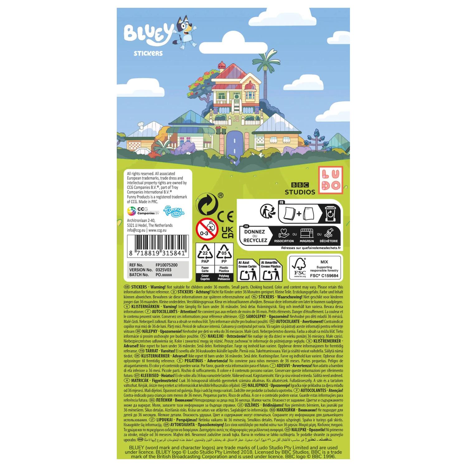 Bluey Bingo mini set naljepnica fotografija proizvoda
