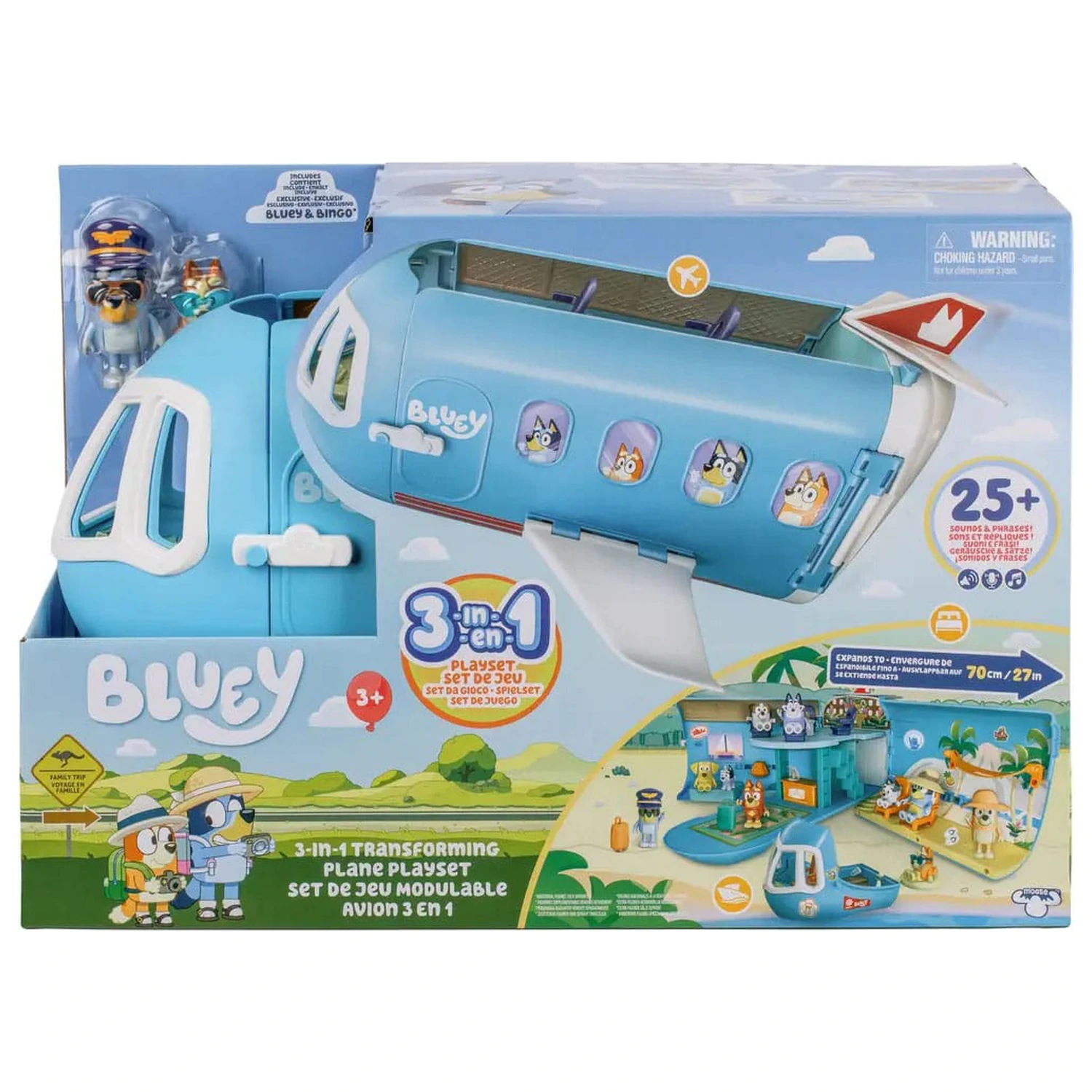 Bluey Mini Figure Playset Bluey Holiday 3u1 Set fotografija proizvoda