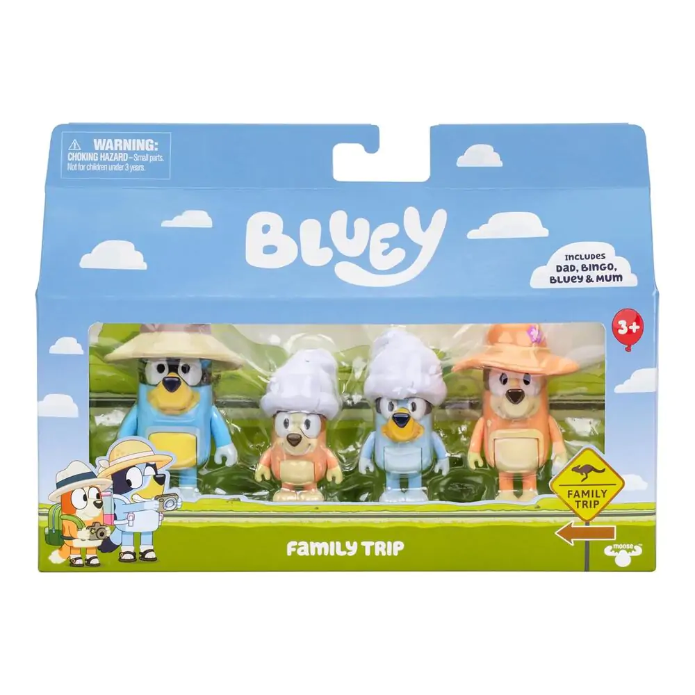 Bluey Family Trip pakiranje 4 figure fotografija proizvoda