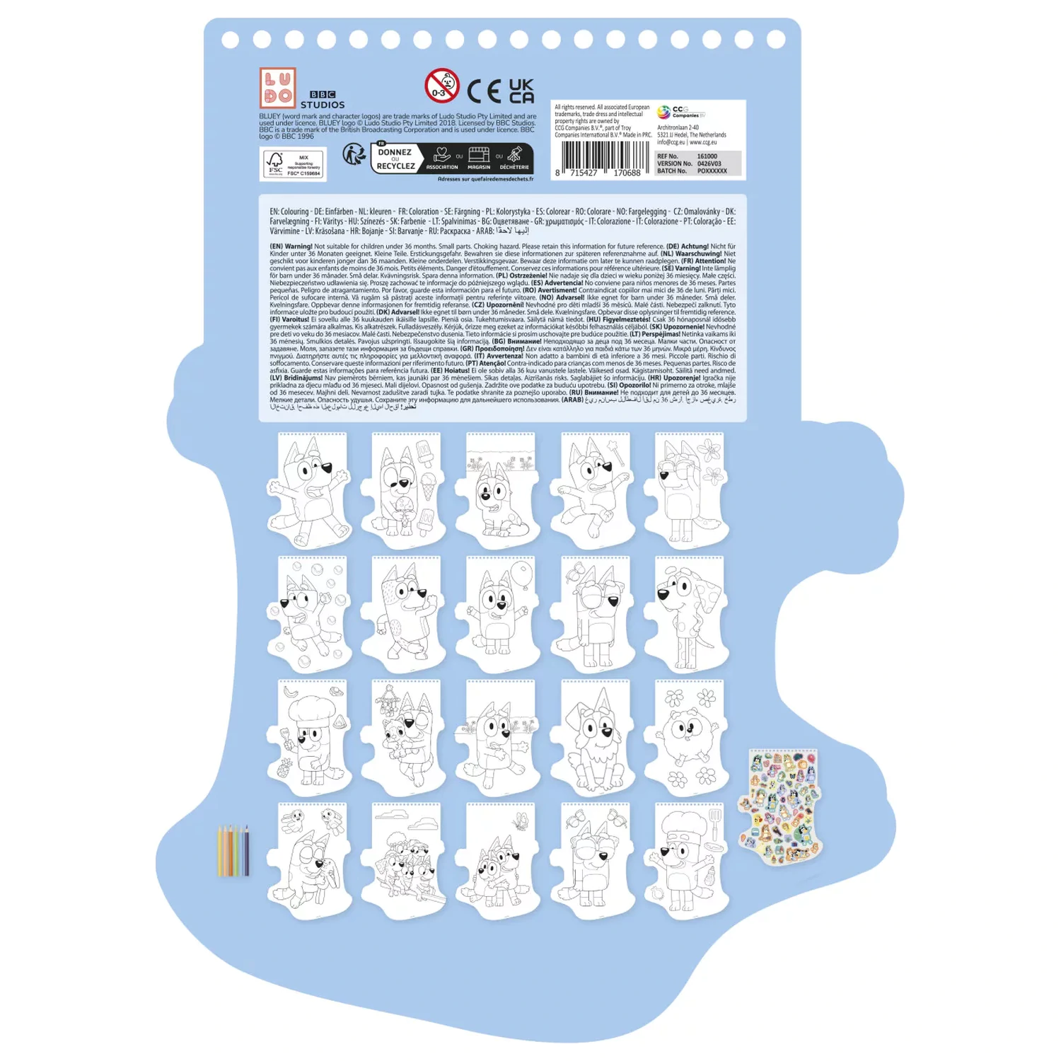 Bluey Happy Shape set za bojanje sa naljepnicama i bojicama fotografija proizvoda