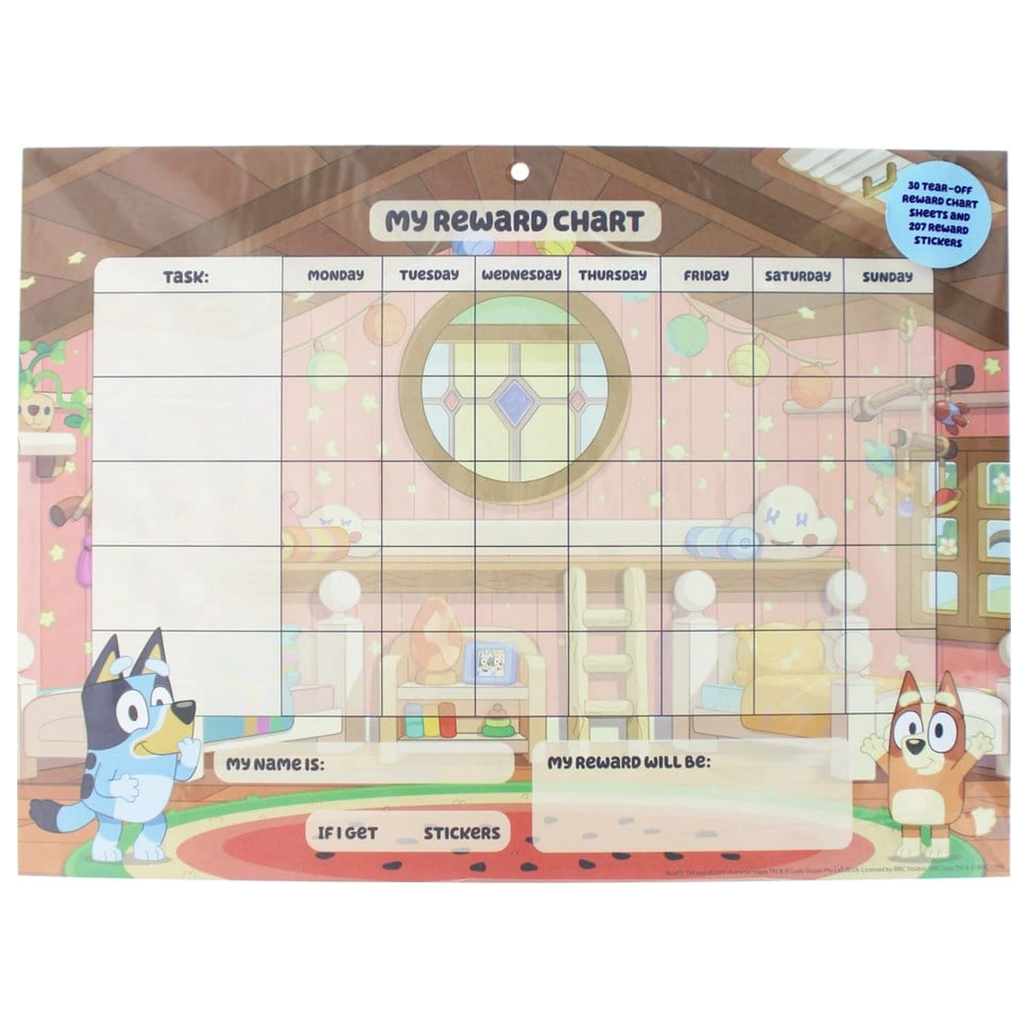 Bluey Set grafikona nagrađivanja fotografija proizvoda