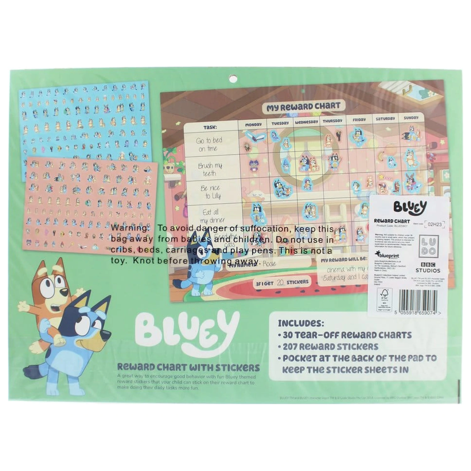 Bluey Set grafikona nagrađivanja fotografija proizvoda