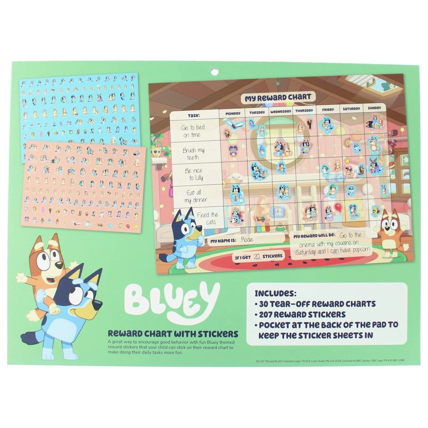 Bluey Set grafikona nagrađivanja fotografija proizvoda