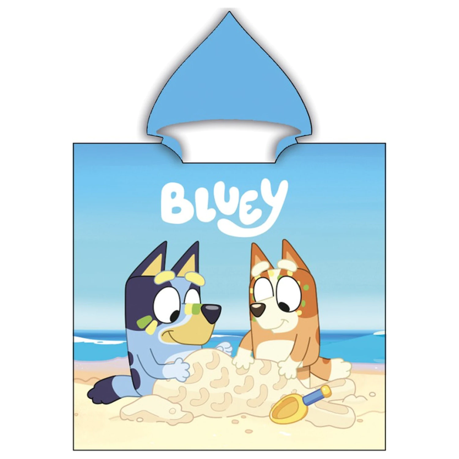 Bluey Sandcastle ručnik za plažu poncho 55x110 cm fotografija proizvoda
