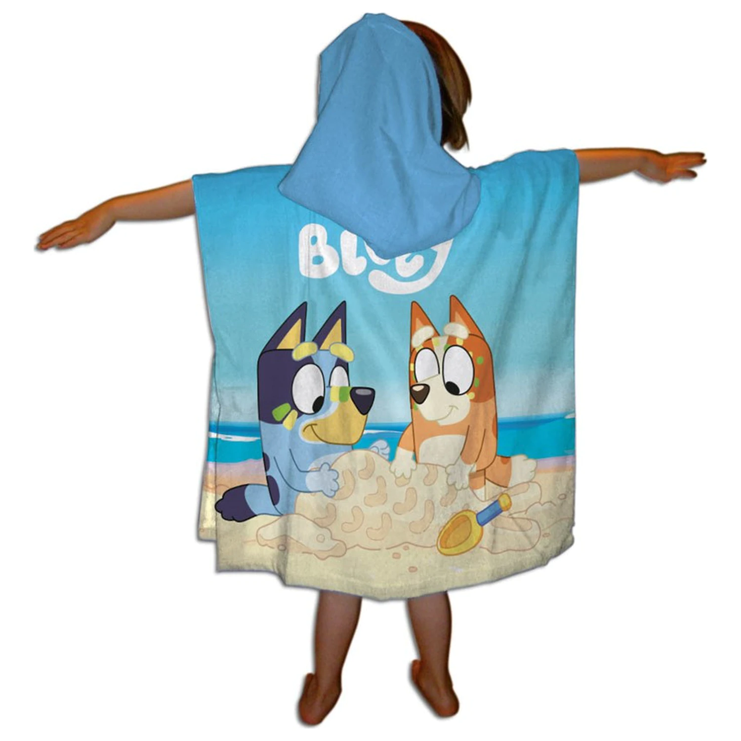 Bluey Sandcastle ručnik za plažu poncho 55x110 cm fotografija proizvoda