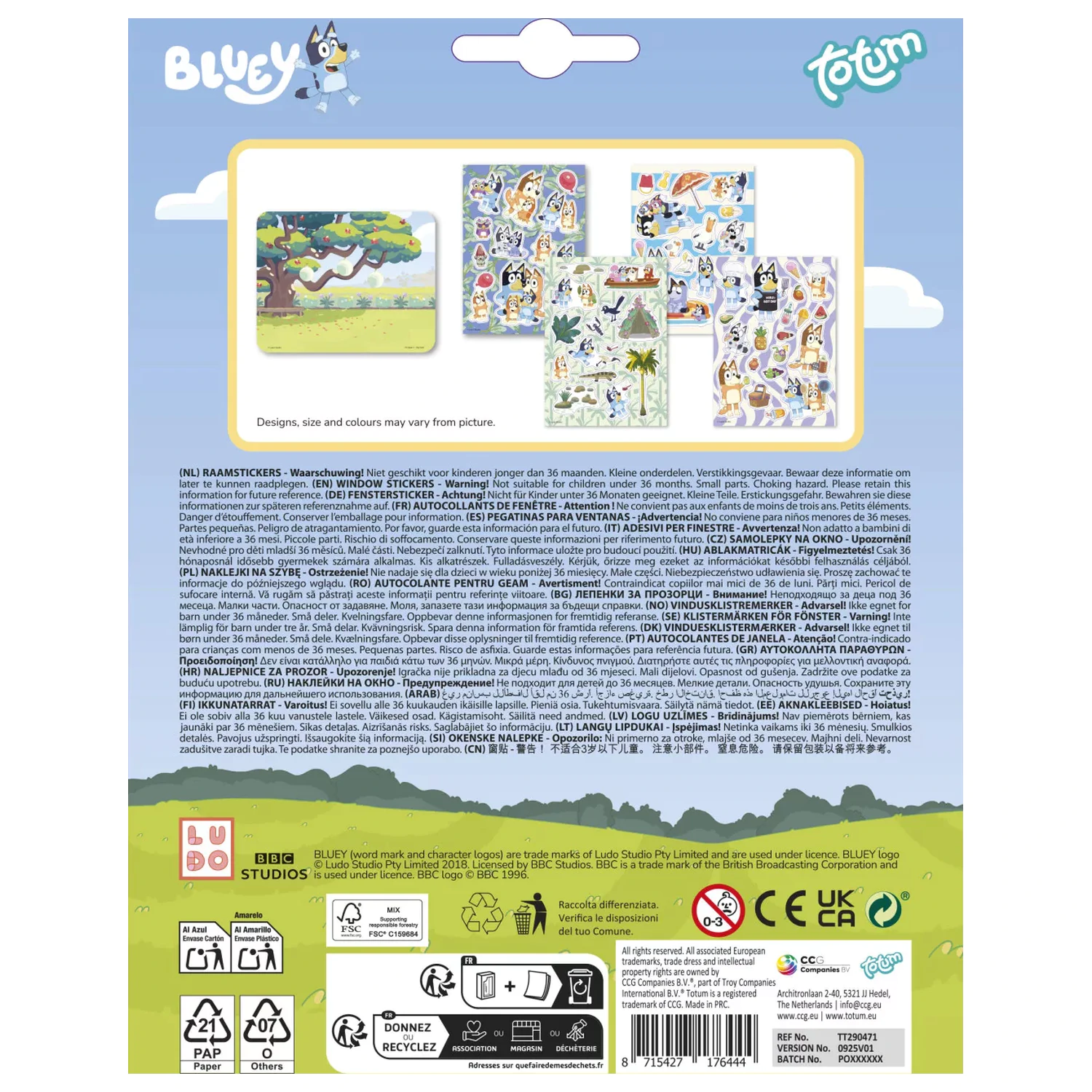 Bluey Ljetni set naljepnica za prozore fotografija proizvoda