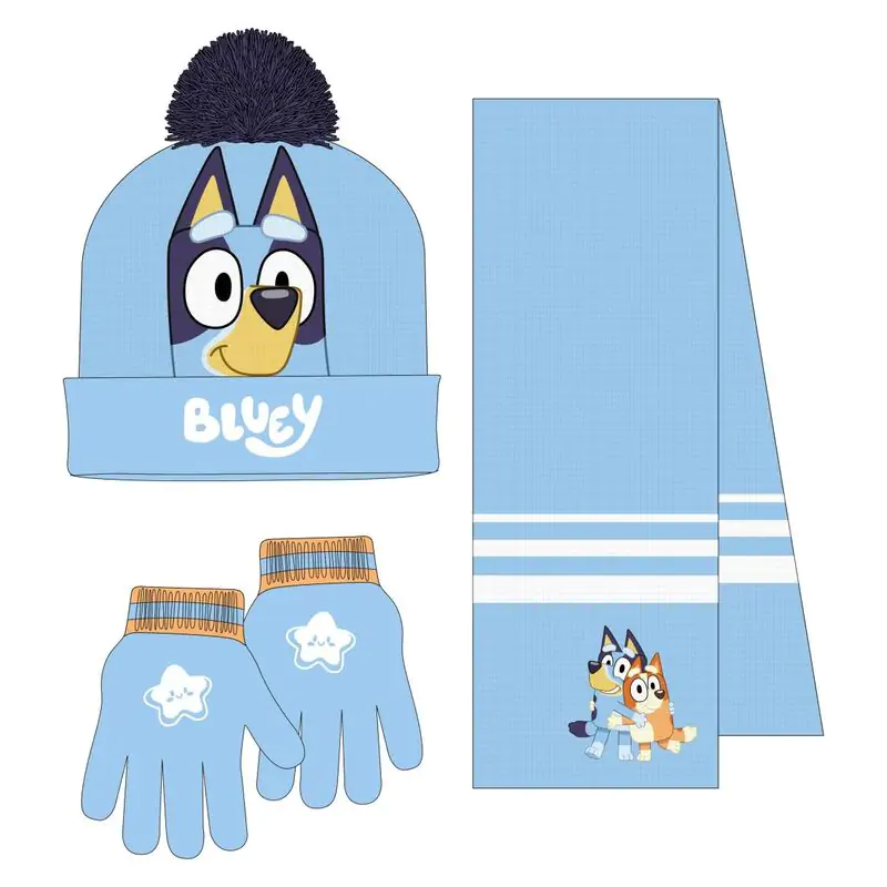 Bluey zimski set kape s ušima i rukavica fotografija proizvoda