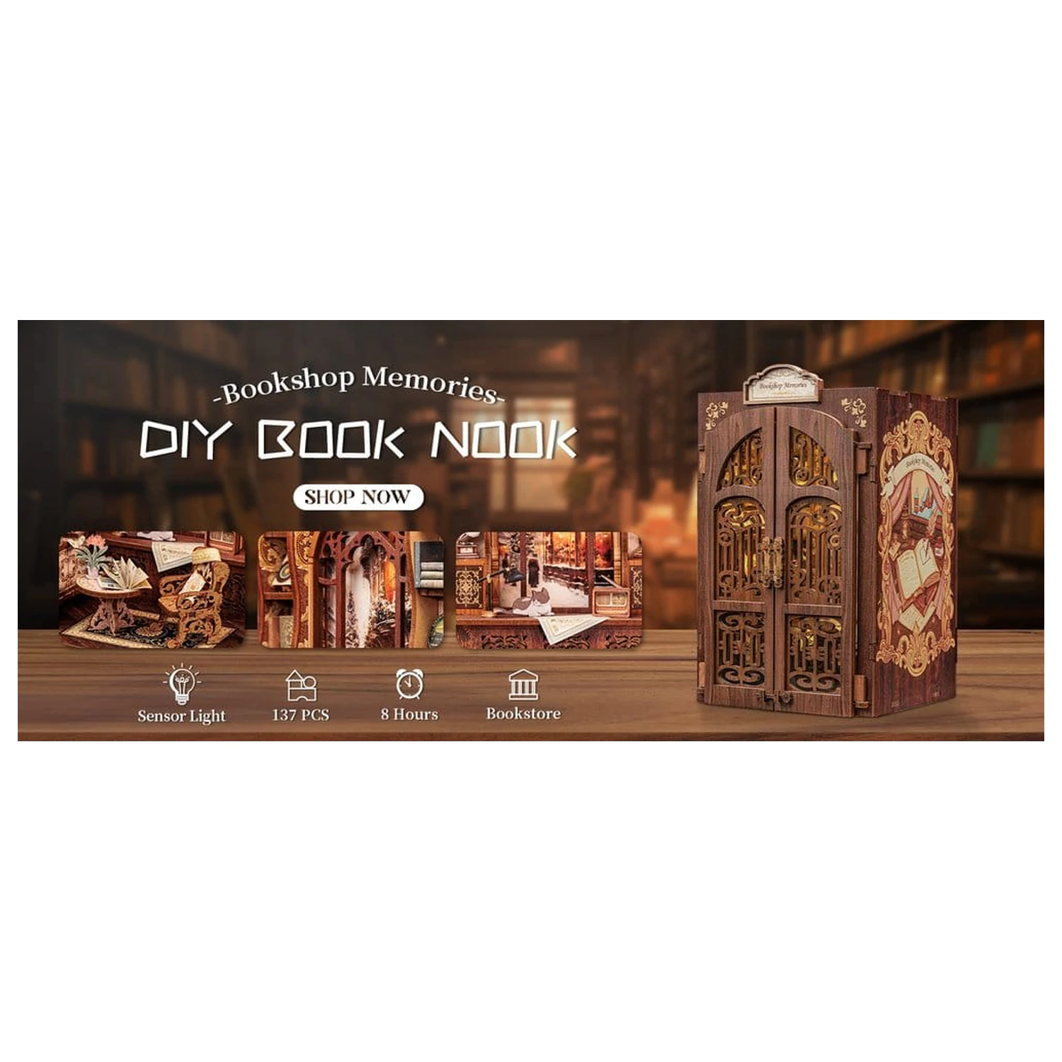 Book Nook Bookshop Memories 17 x 10 cm fotografija proizvoda