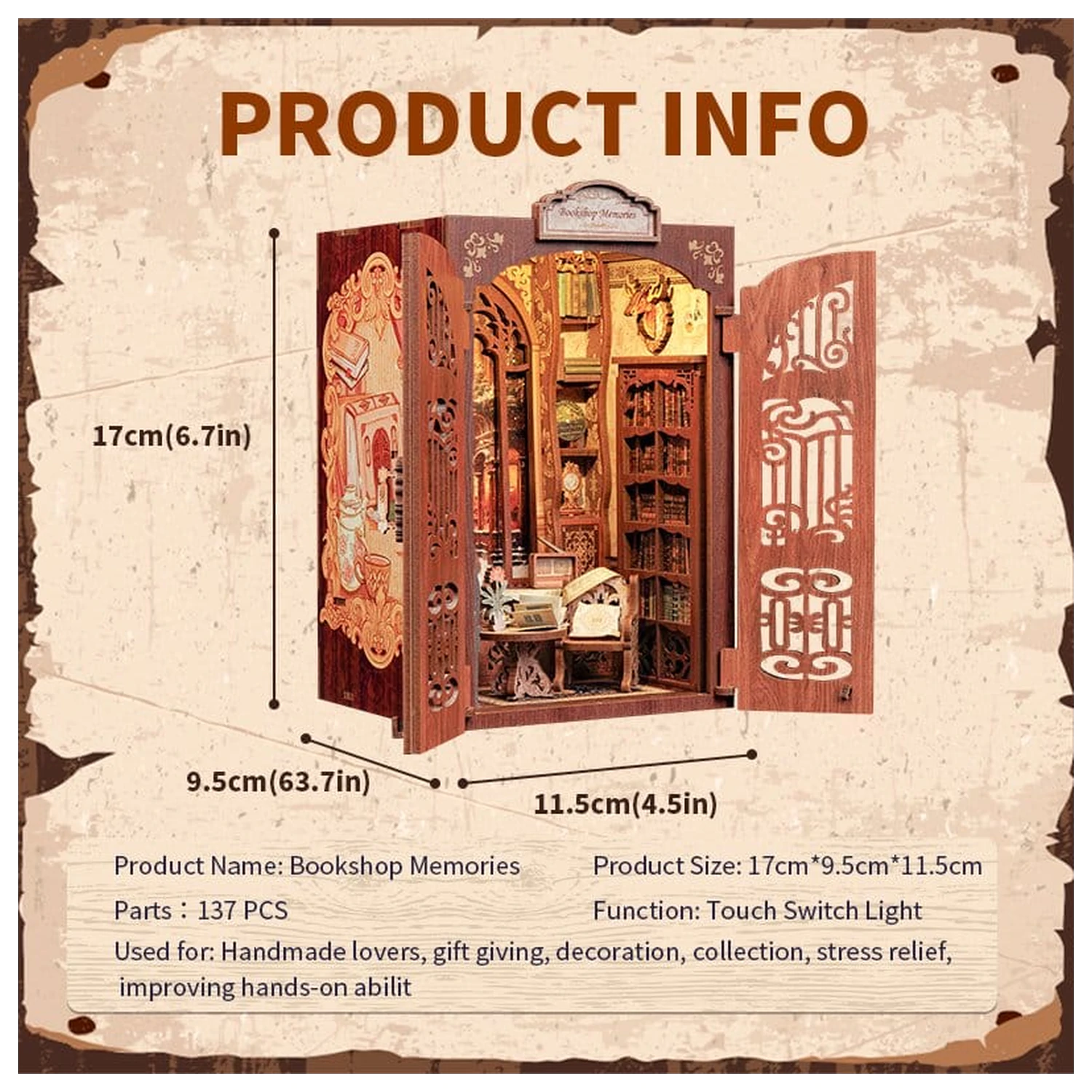 Book Nook Bookshop Memories 17 x 10 cm fotografija proizvoda