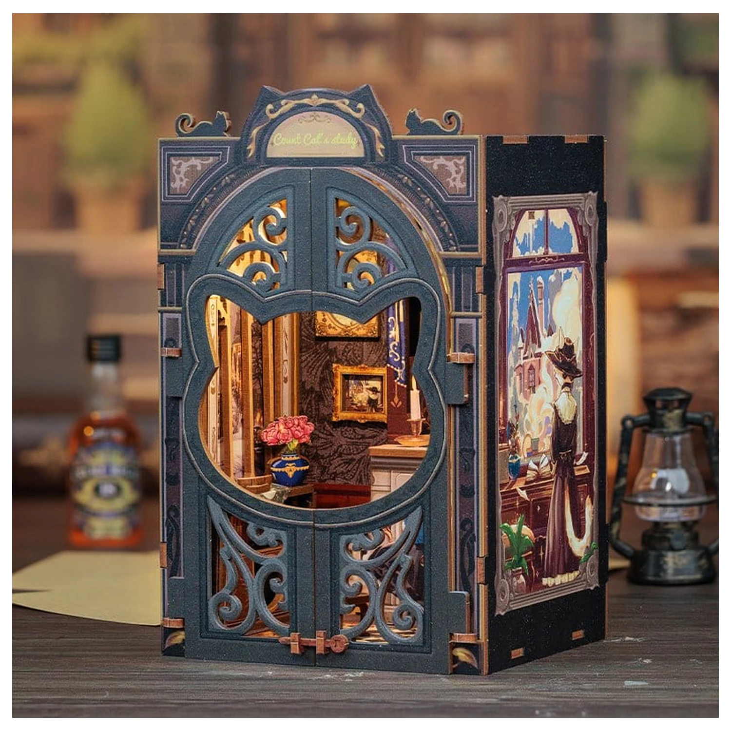 Book Nook Count Cat's Study 17 x 12 cm fotografija proizvoda