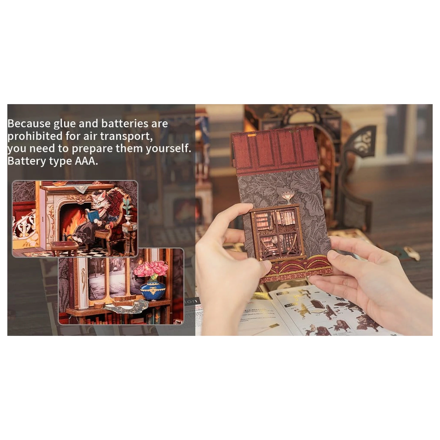 Book Nook Count Cat's Study 17 x 12 cm fotografija proizvoda