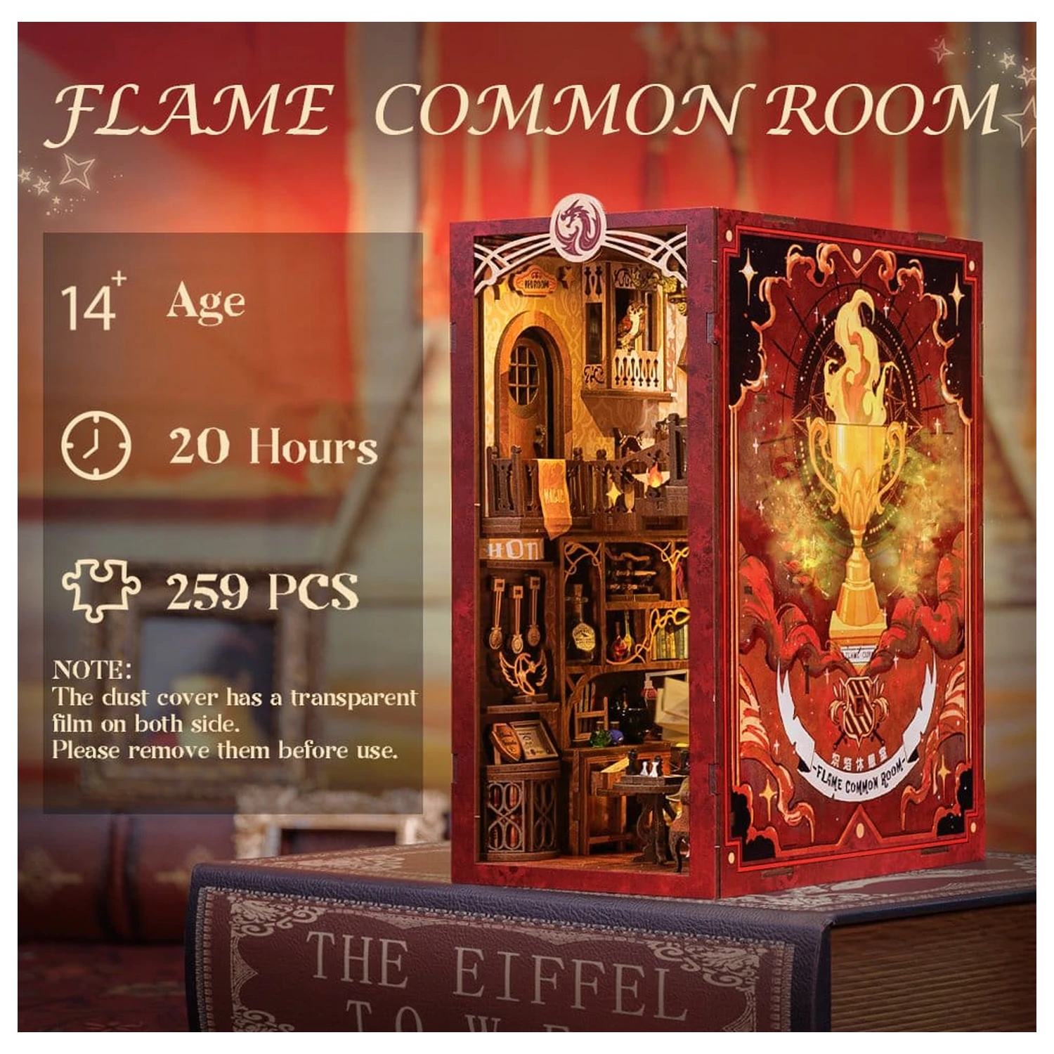 Book Nook Flame Common Room 23 x 11 cm fotografija proizvoda