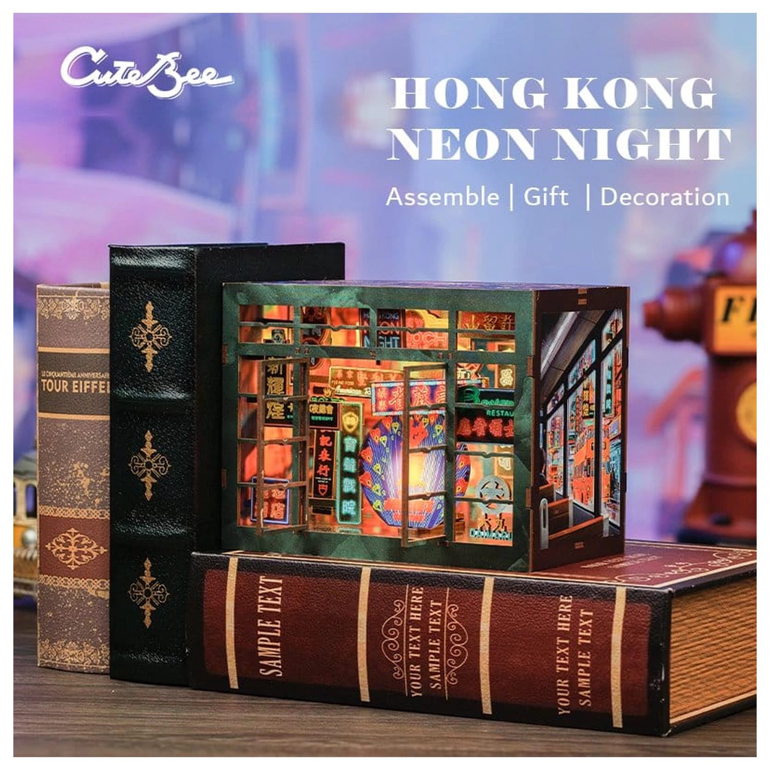 Book Nook Hong Kong Neon Svjetlo 13 x 17 cm fotografija proizvoda
