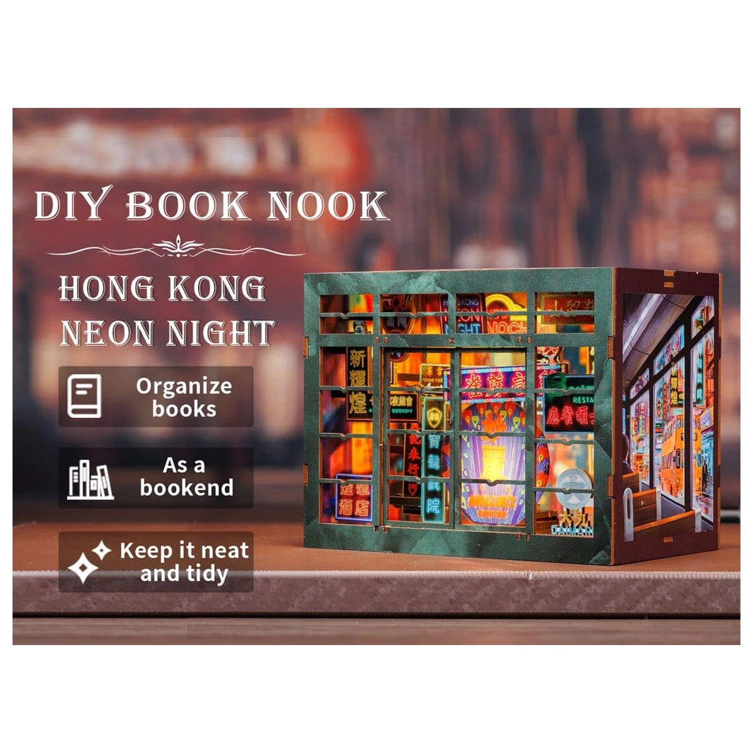Book Nook Hong Kong Neon Svjetlo 13 x 17 cm fotografija proizvoda