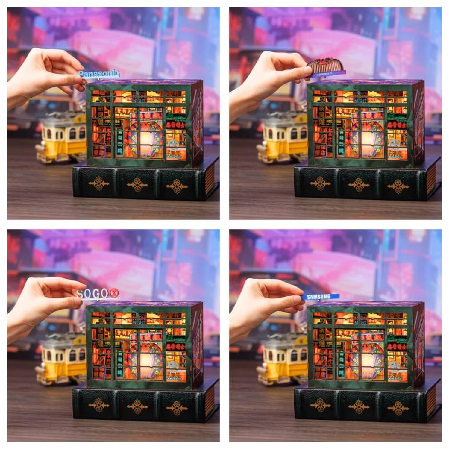 BOOK NOOK KIT DIY Hong Kong Neonsko svjetlo 49 komada + LED svjetlo fotografija proizvoda