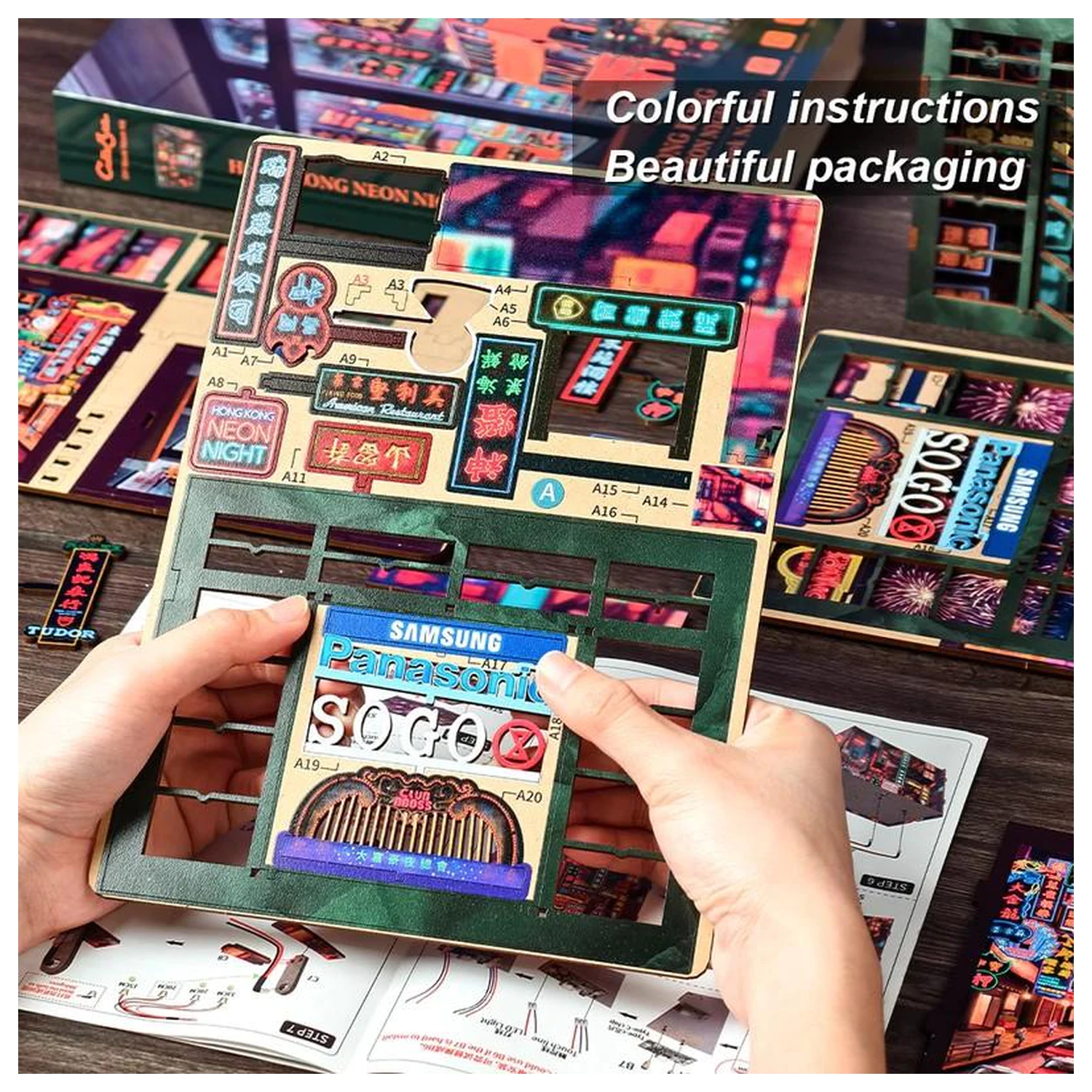 BOOK NOOK KIT DIY Hong Kong Neonsko svjetlo 49 komada + LED svjetlo fotografija proizvoda