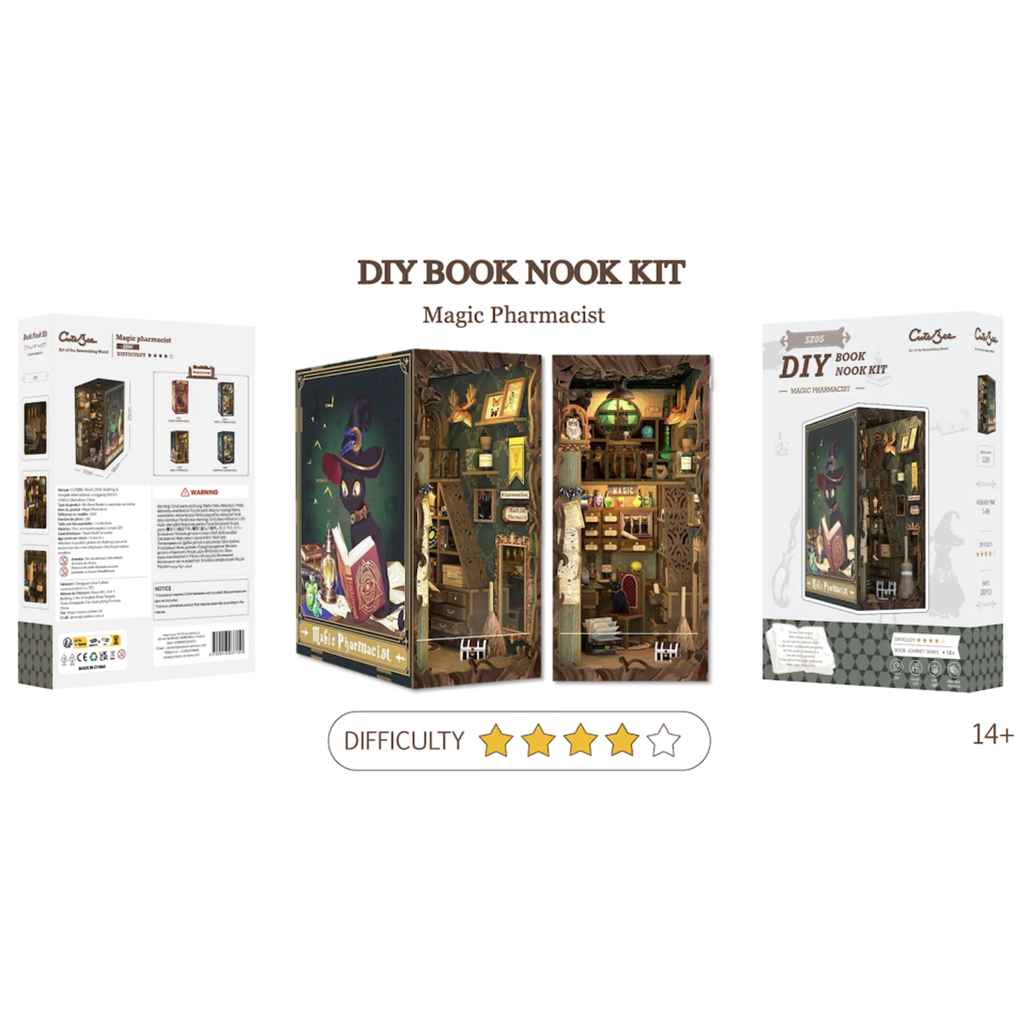 BOOK NOOK KIT DIY Magic Pharmacist 282 komada + LED svjetlo komplet za sastavljanje fotografija proizvoda
