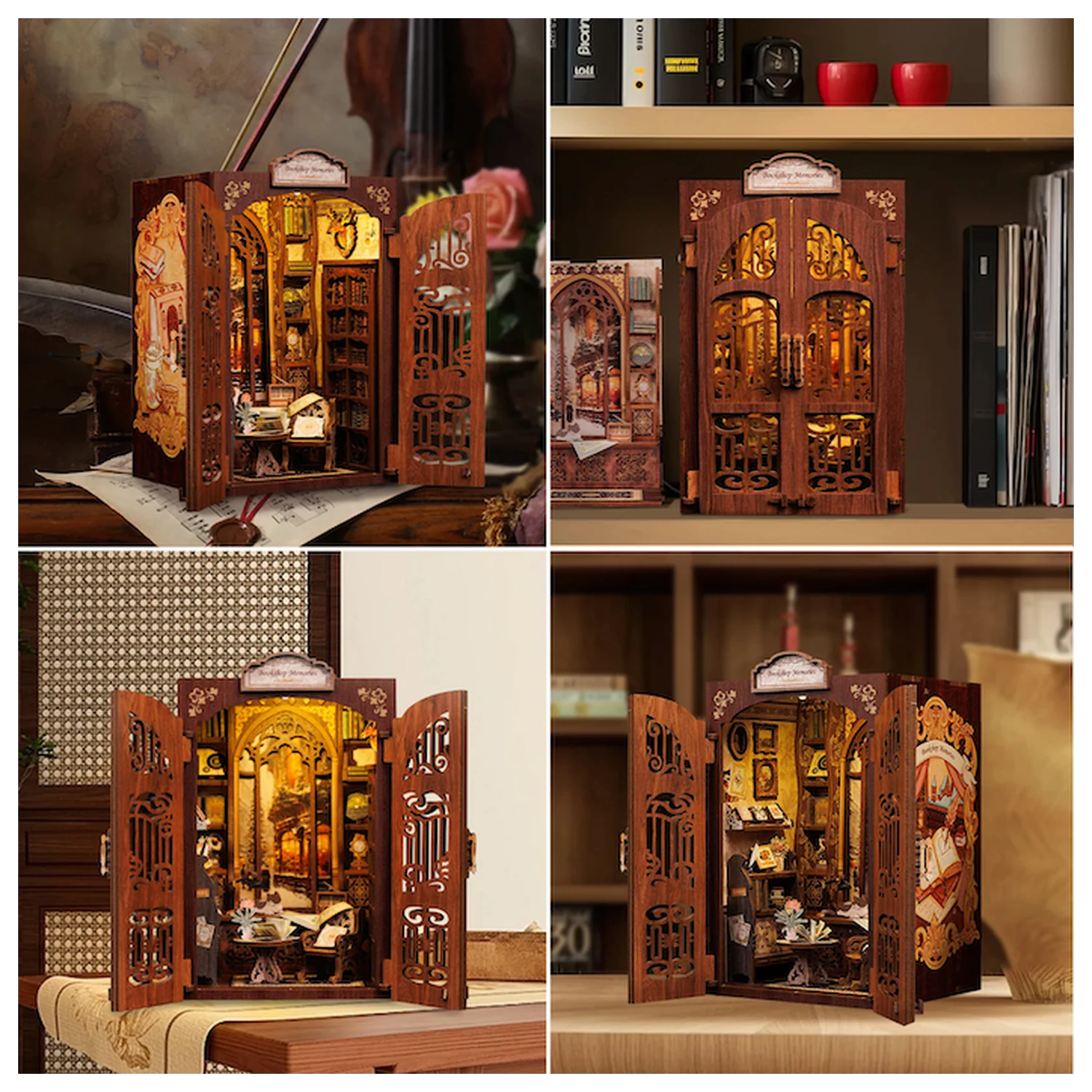 BOOK NOOK KIT DIY Memories Bookshop 127 db + LED svjetlo komplet za izradu fotografija proizvoda