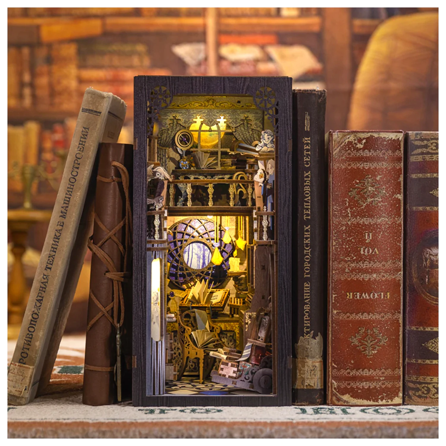 BOOK NOOK KIT DIY Nebula Common Room 350 dijelova + LED svjetlosni set za izgradnju fotografija proizvoda