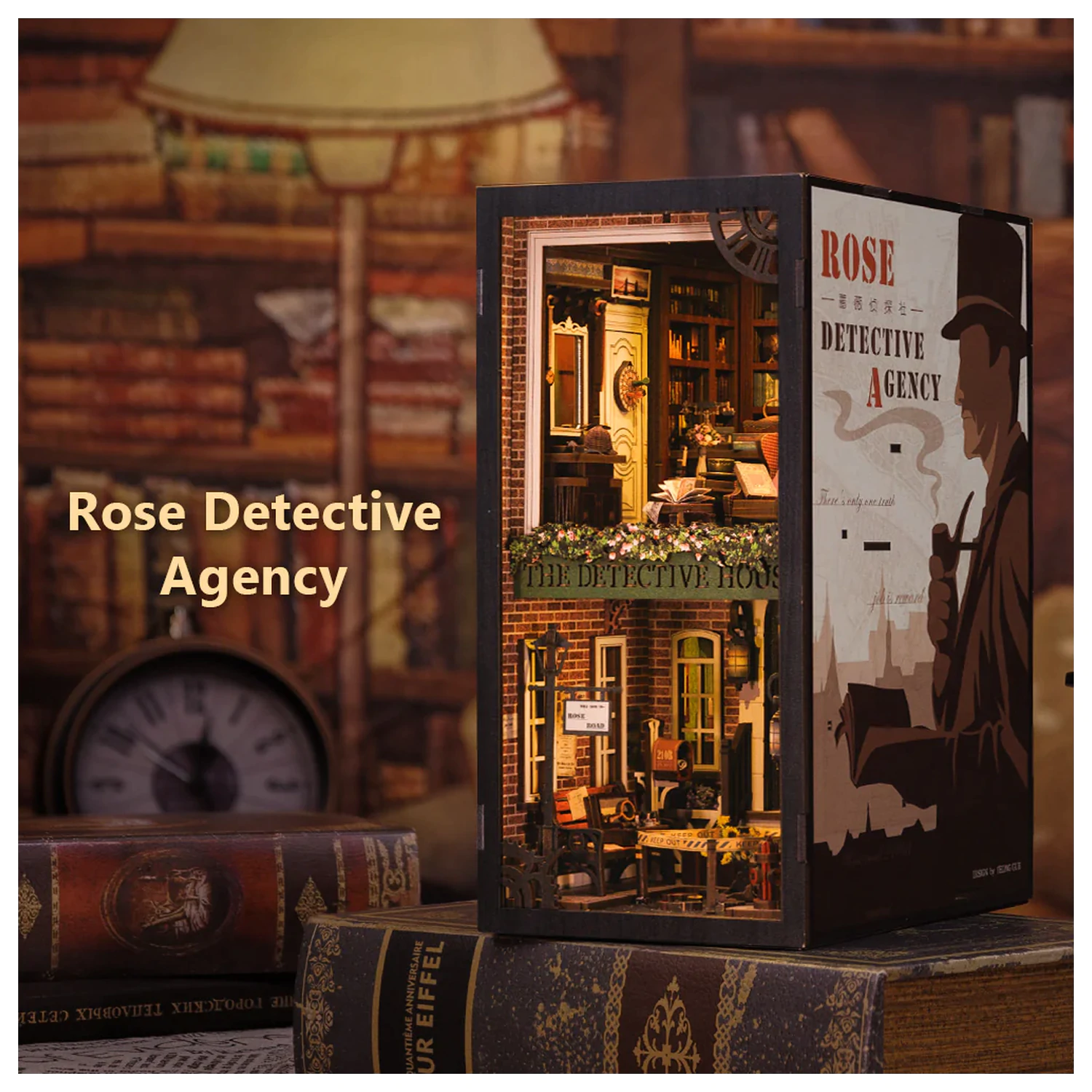 BOOK NOOK KIT DIY Rose Detective Agency 322 kom + LED svjetlosni konstrukcijski set fotografija proizvoda