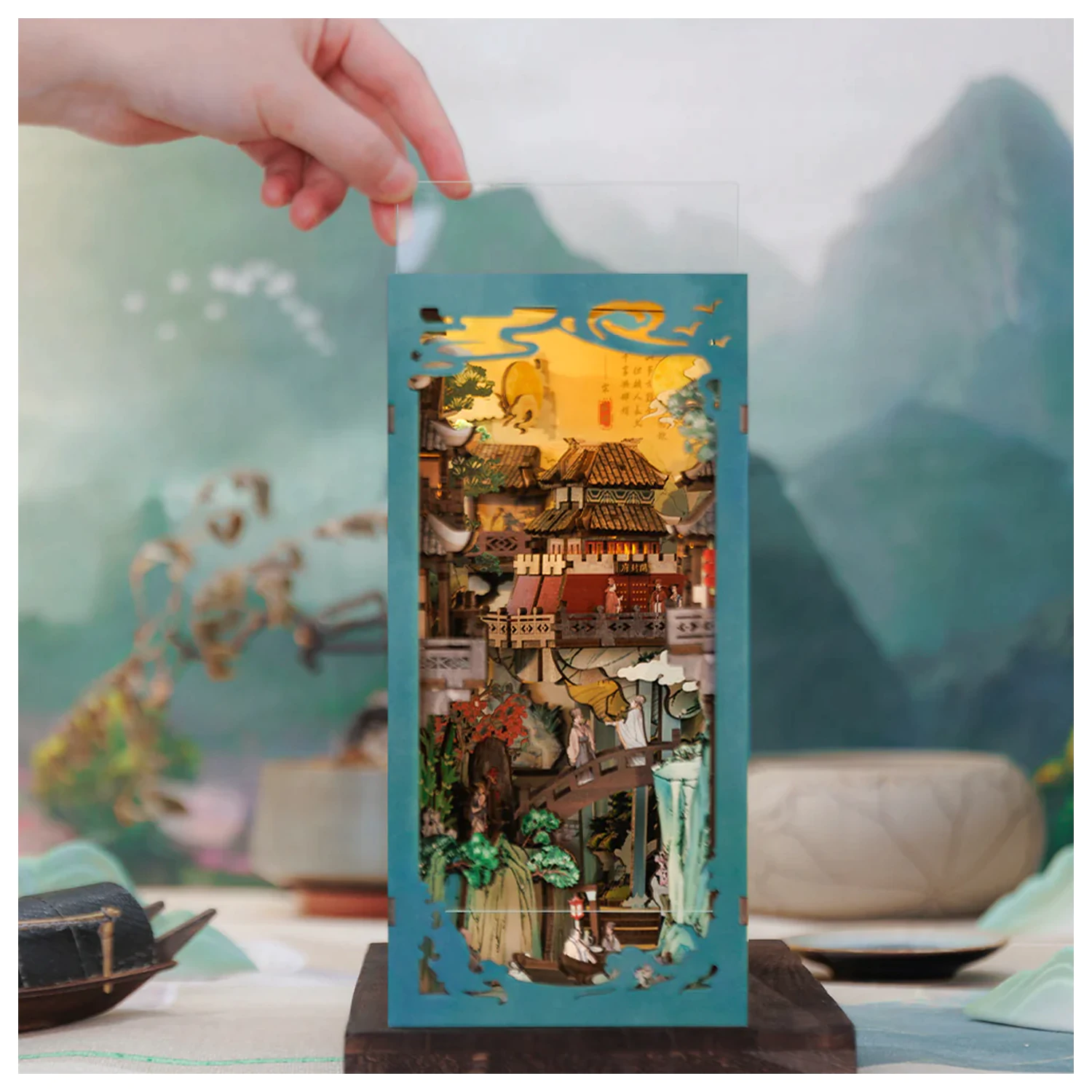 BOOK NOOK KIT DIY Su Dongpo's Life 280 komada + LED Light komplet za izgradnju fotografija proizvoda