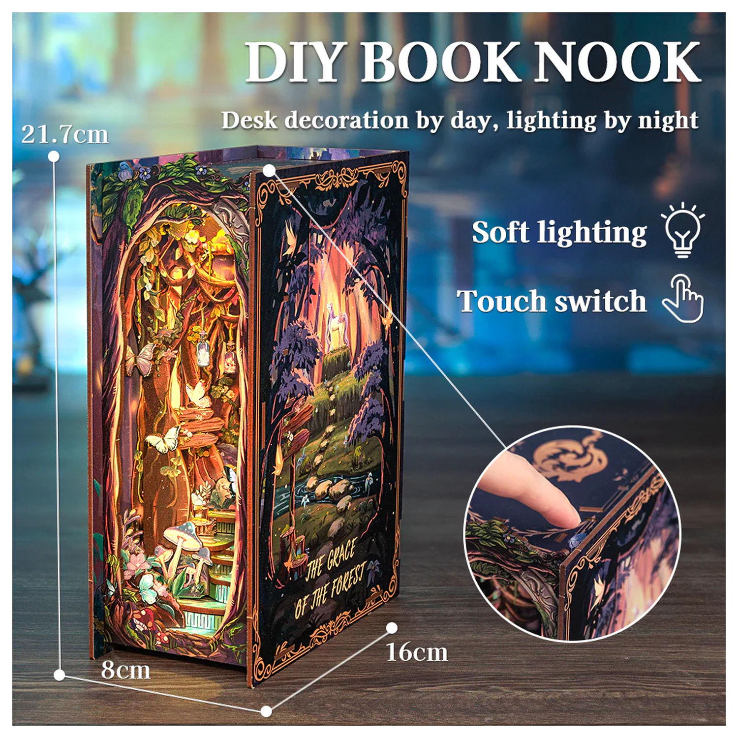 Book Nook Kit DIY The Grace of the Forest 89 kom + LED svjetlo fotografija proizvoda