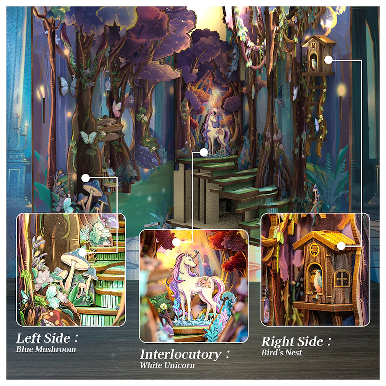 Book Nook Kit DIY The Grace of the Forest 89 kom + LED svjetlo fotografija proizvoda